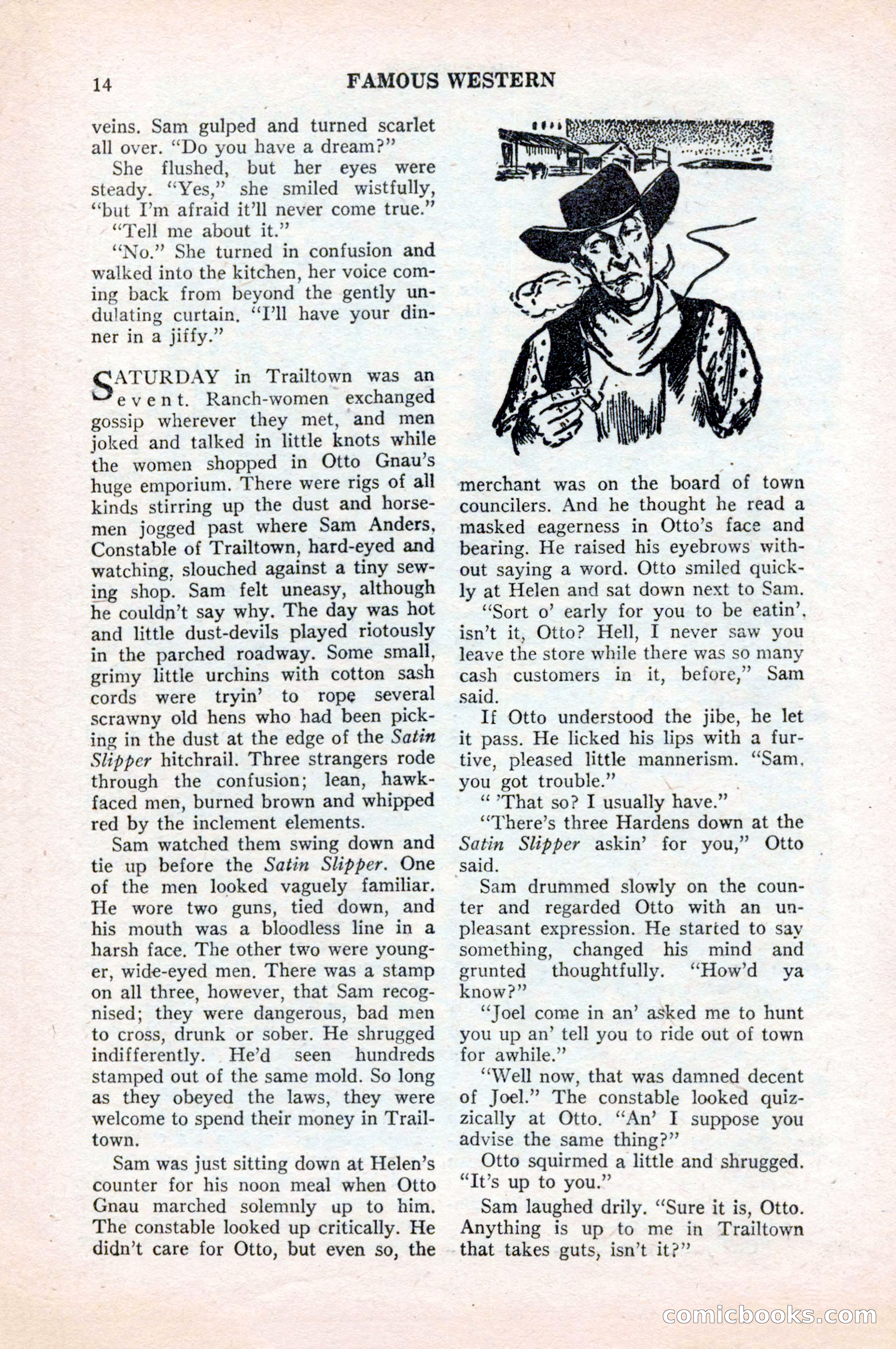 Famous Western, August 1954 — page 14 of 100