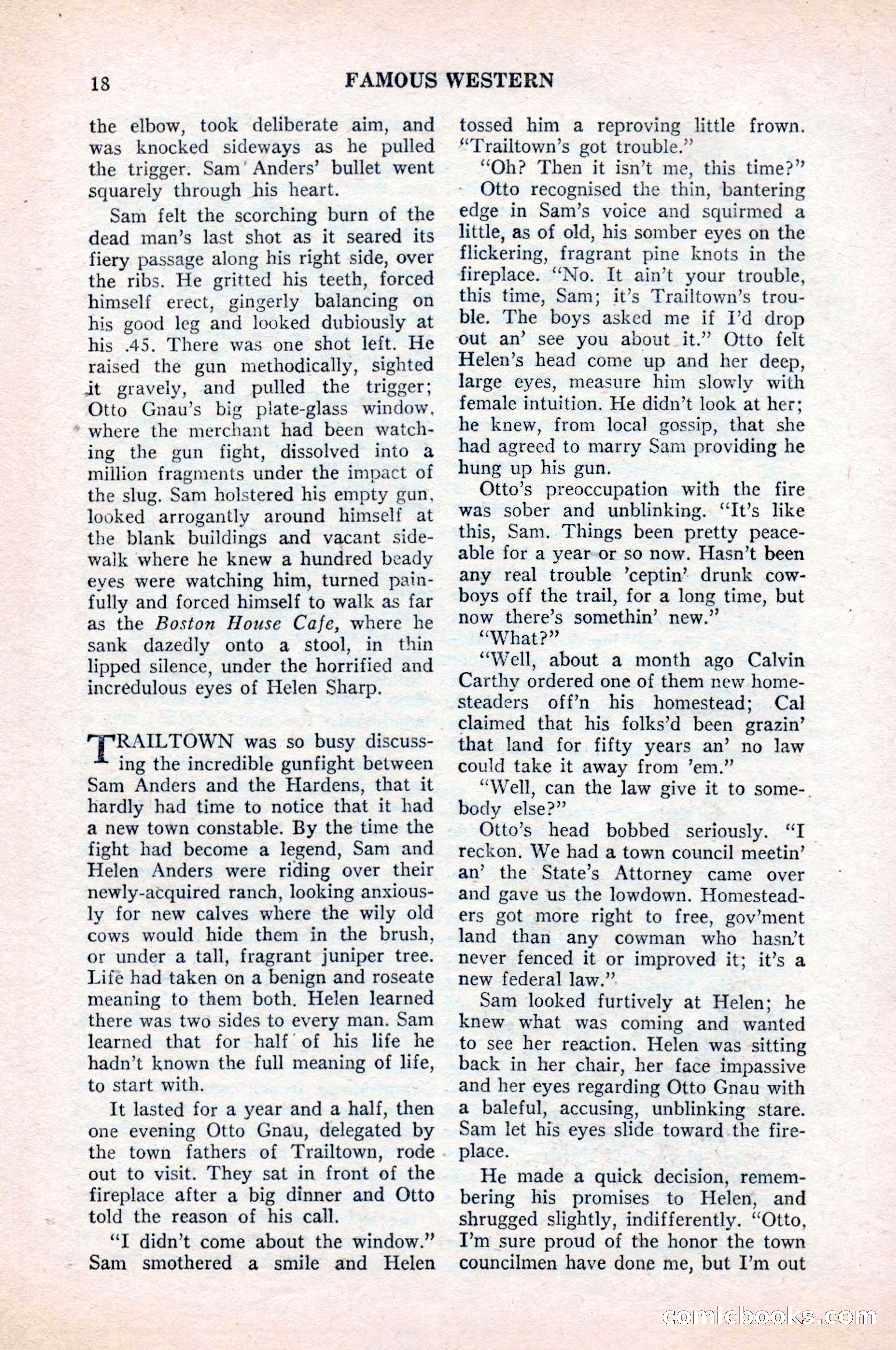 Famous Western, August 1954 — page 18 of 100