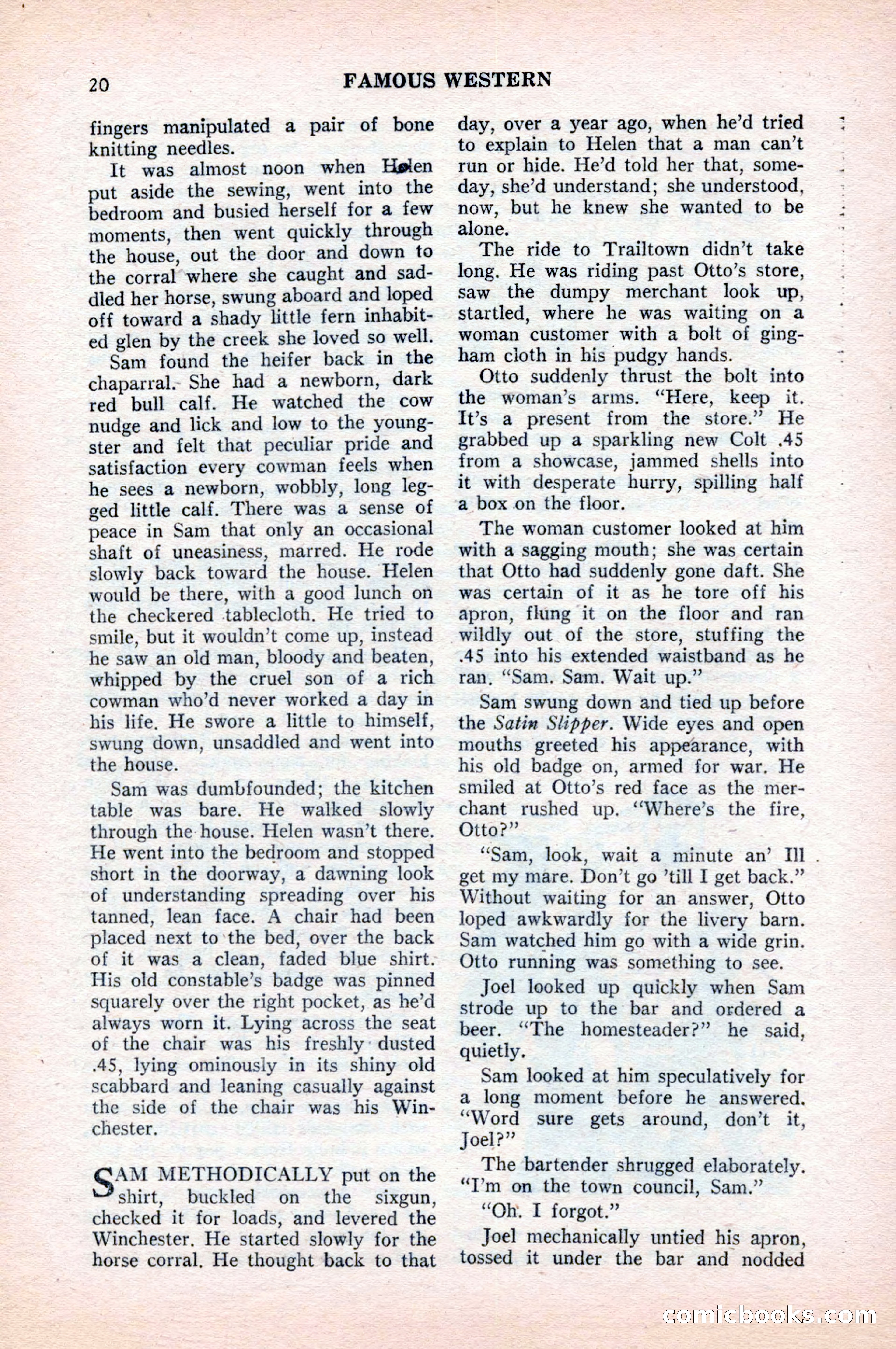 Famous Western, August 1954 — page 20 of 100