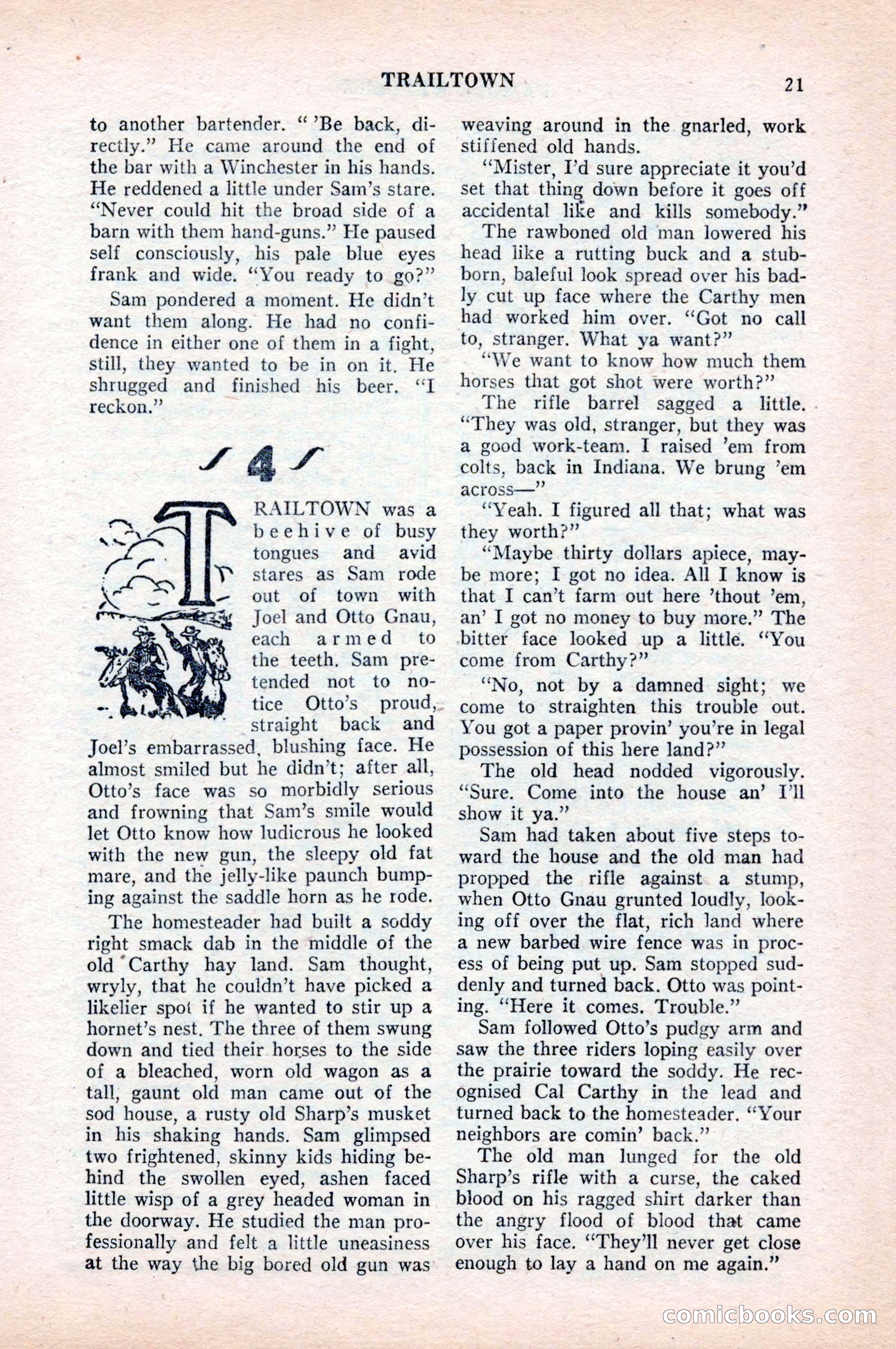Famous Western, August 1954 — page 21 of 100
