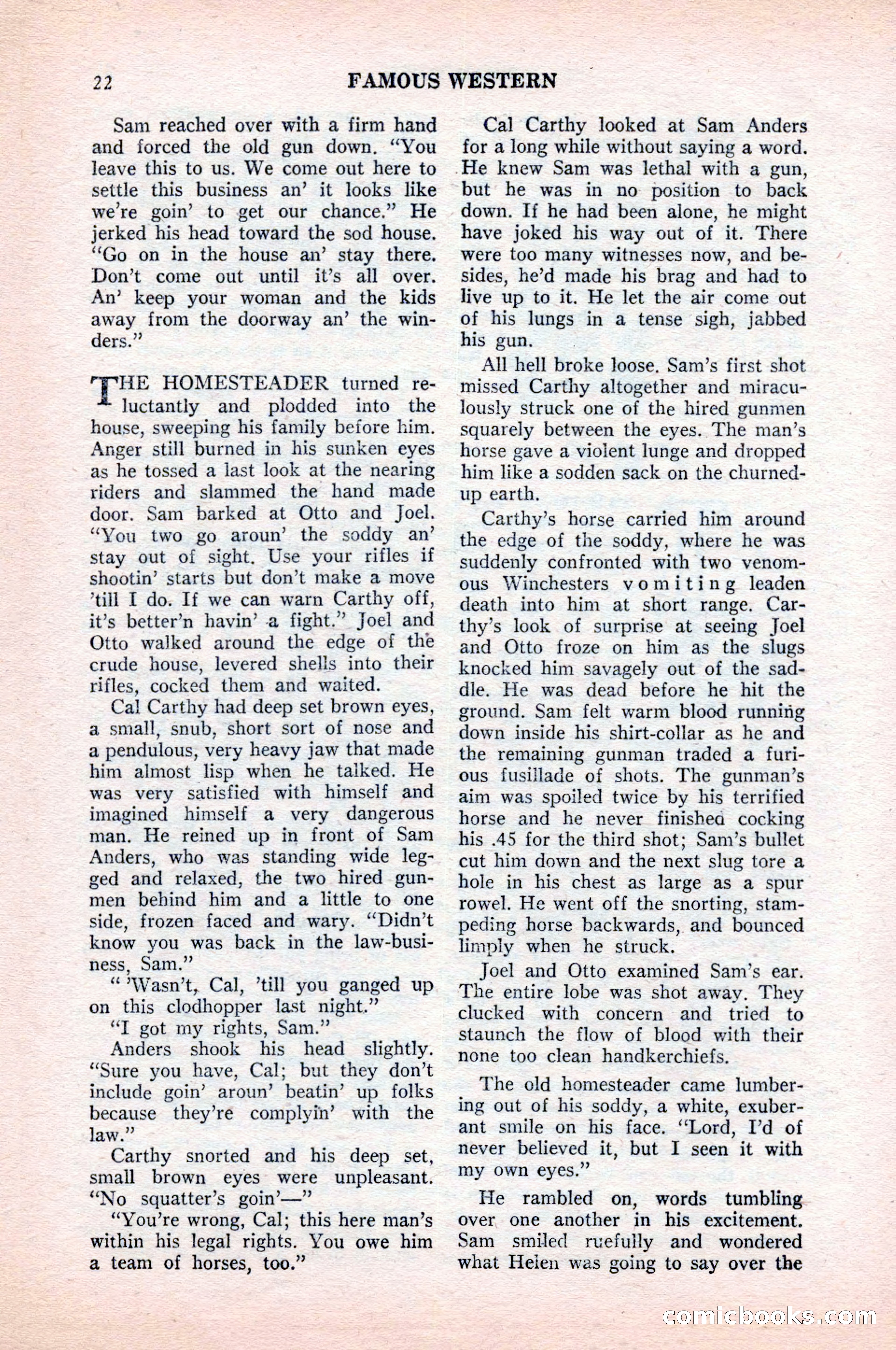 Famous Western, August 1954 — page 22 of 100