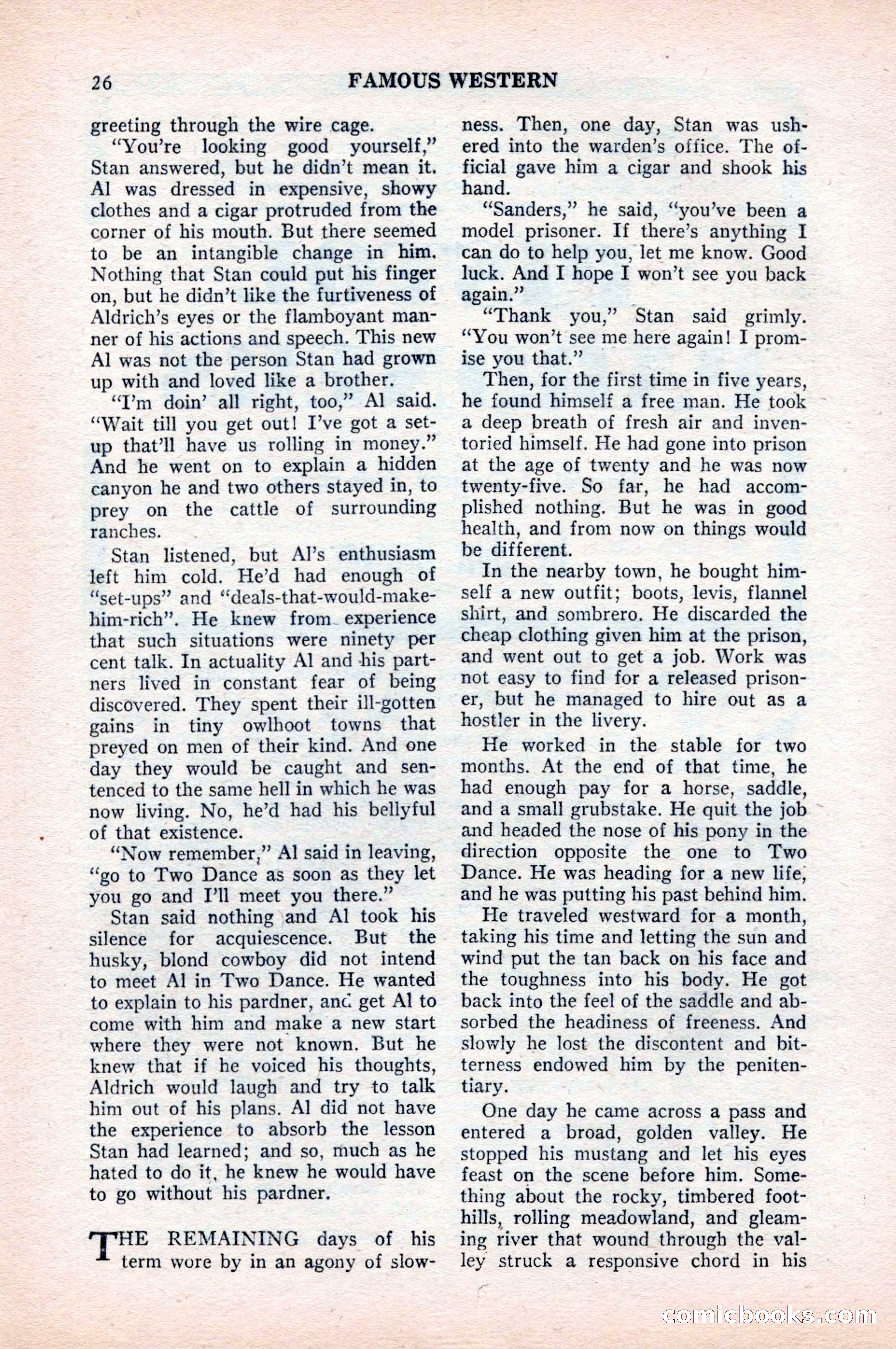 Famous Western, August 1954 — page 26 of 100
