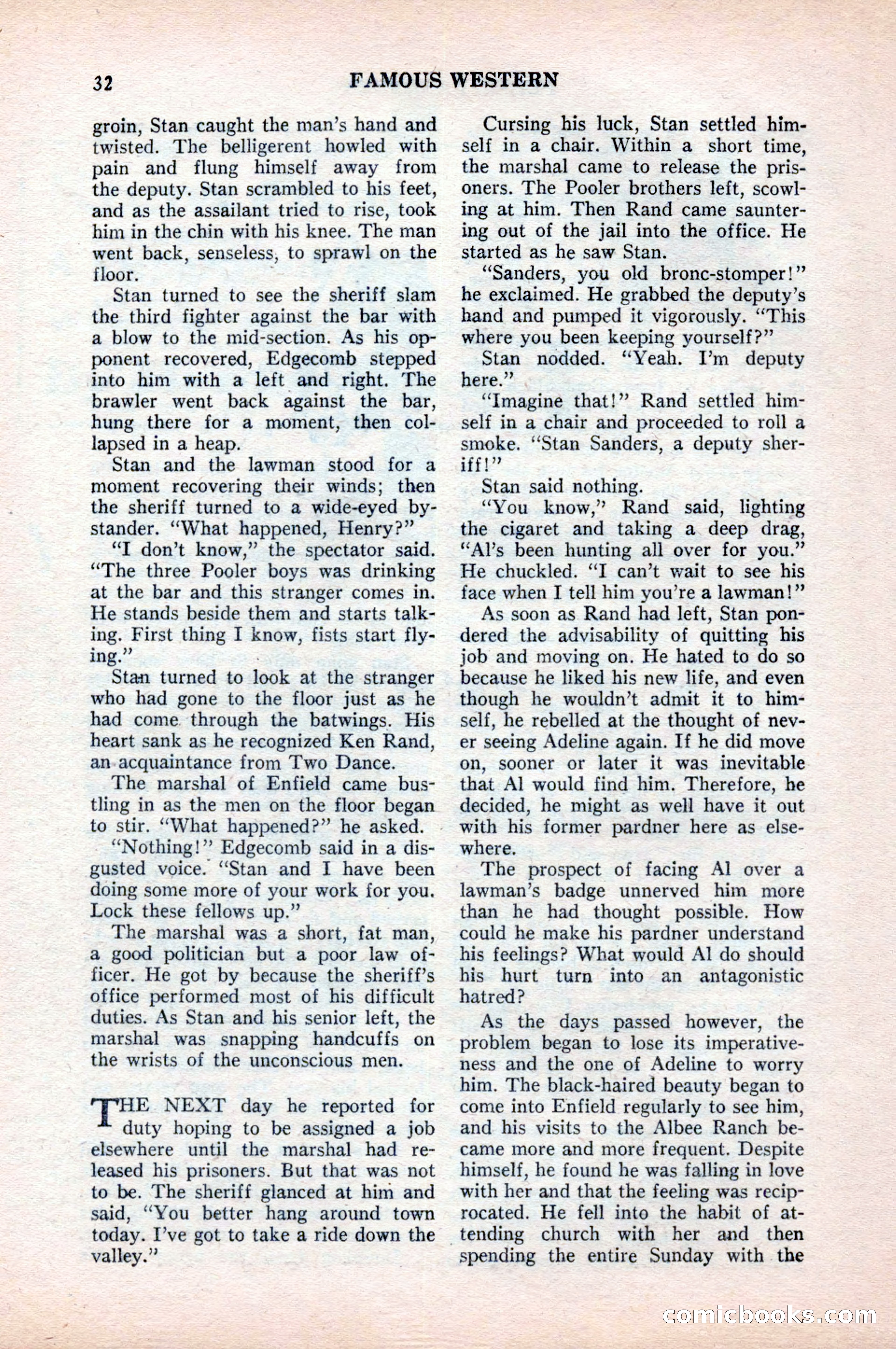 Famous Western, August 1954 — page 32 of 100