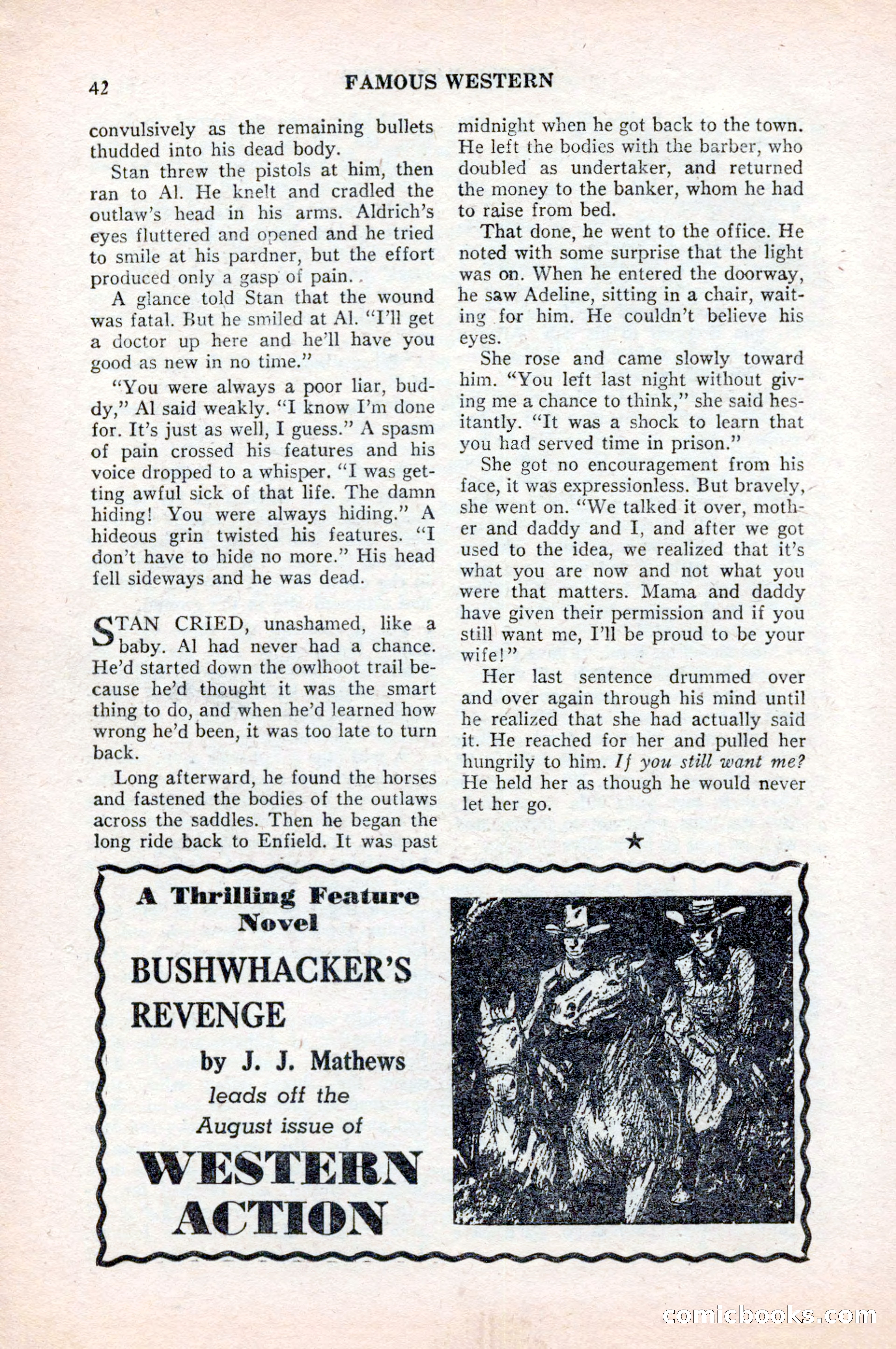 Famous Western, August 1954 — page 42 of 100