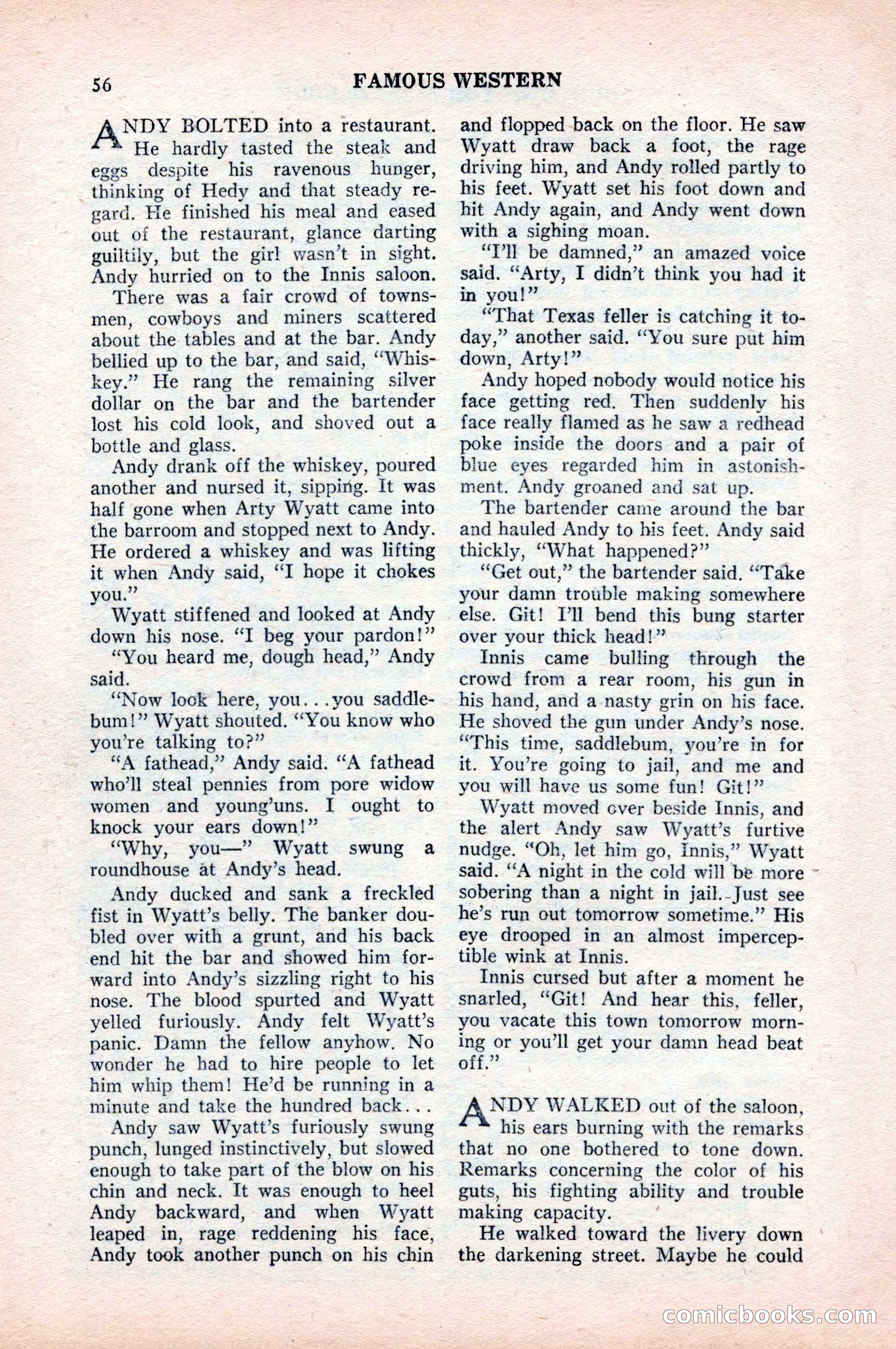 Famous Western, August 1954 — page 56 of 100