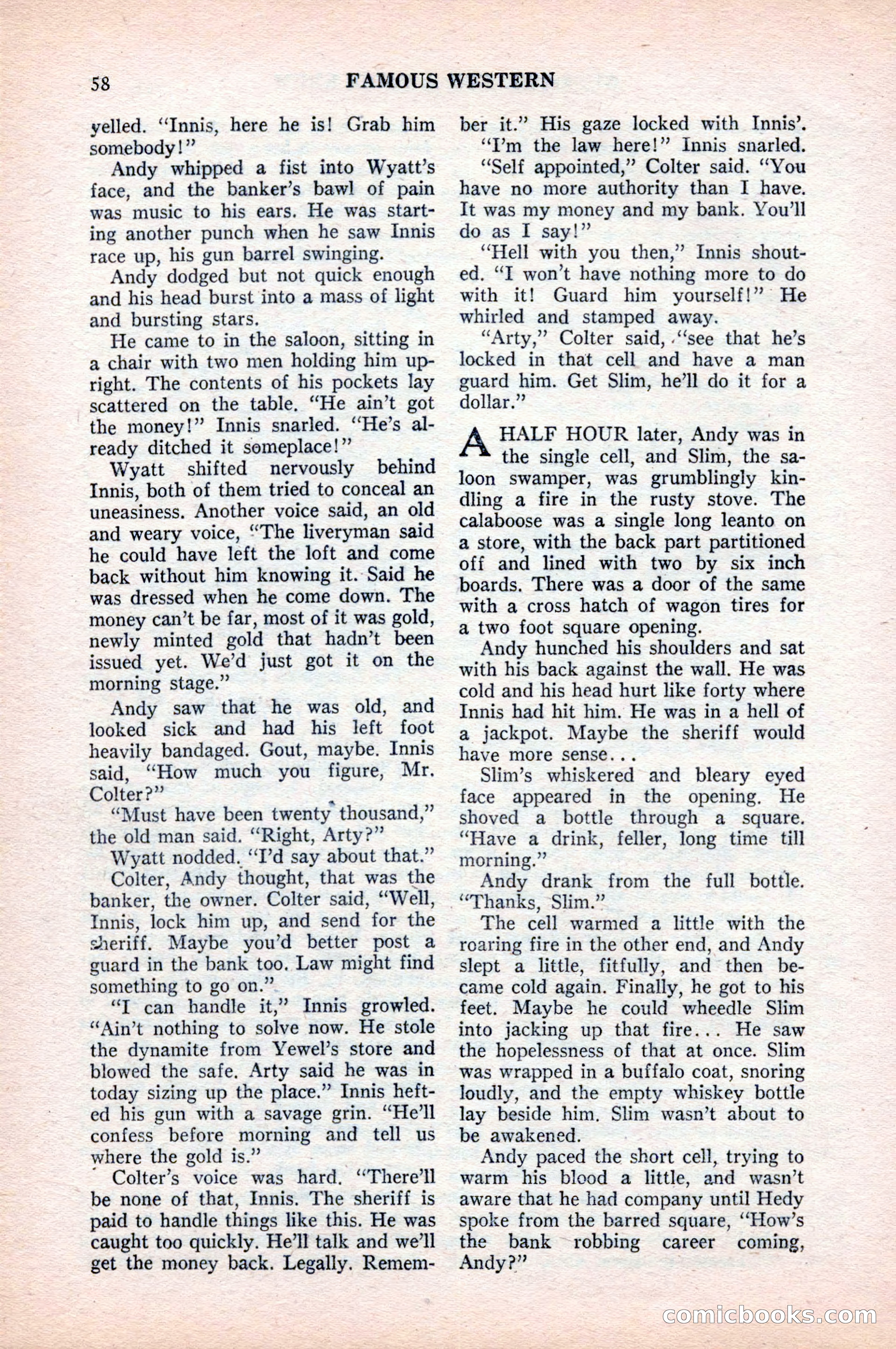 Famous Western, August 1954 — page 58 of 100