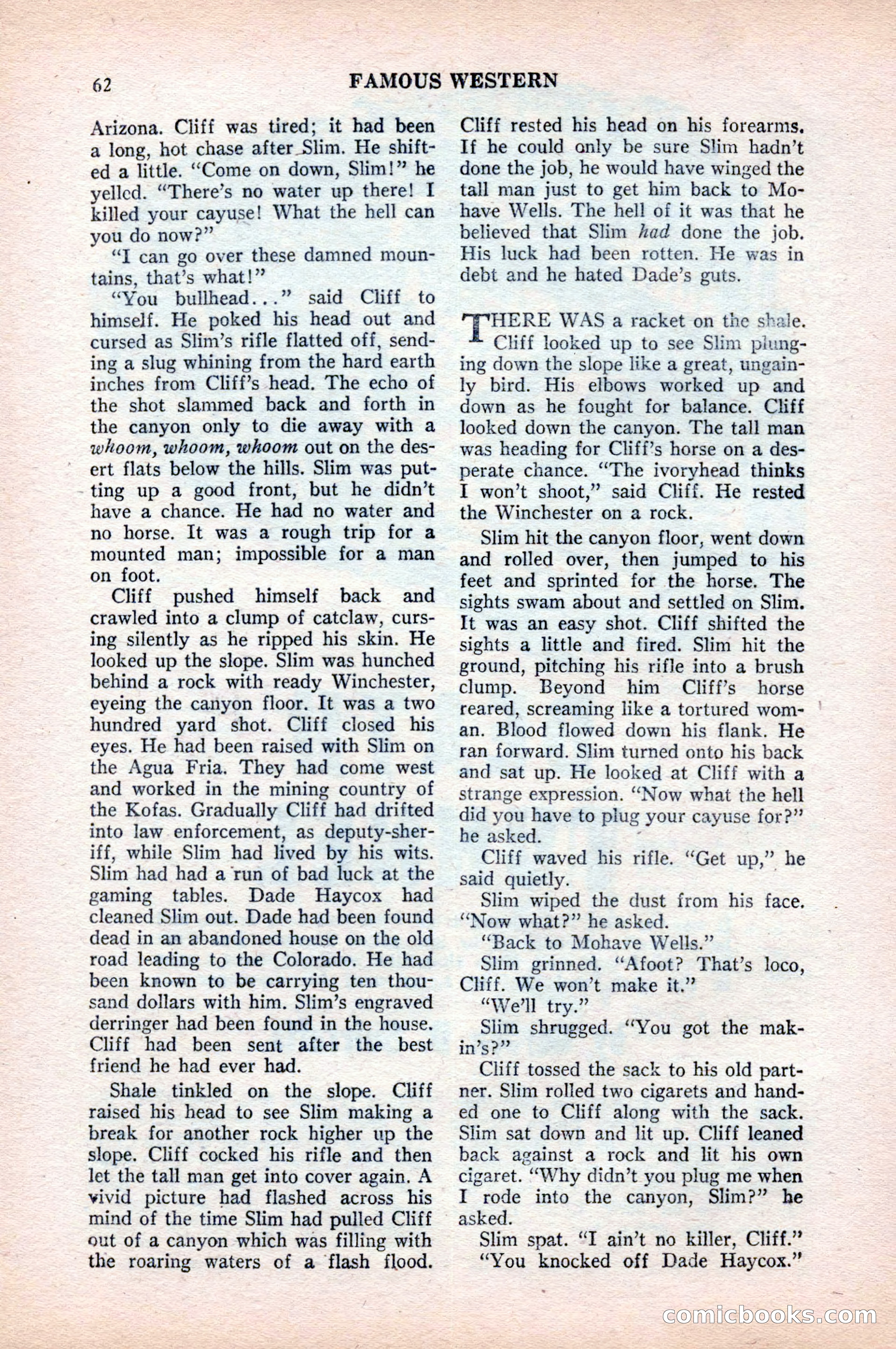 Famous Western, August 1954 — page 62 of 100