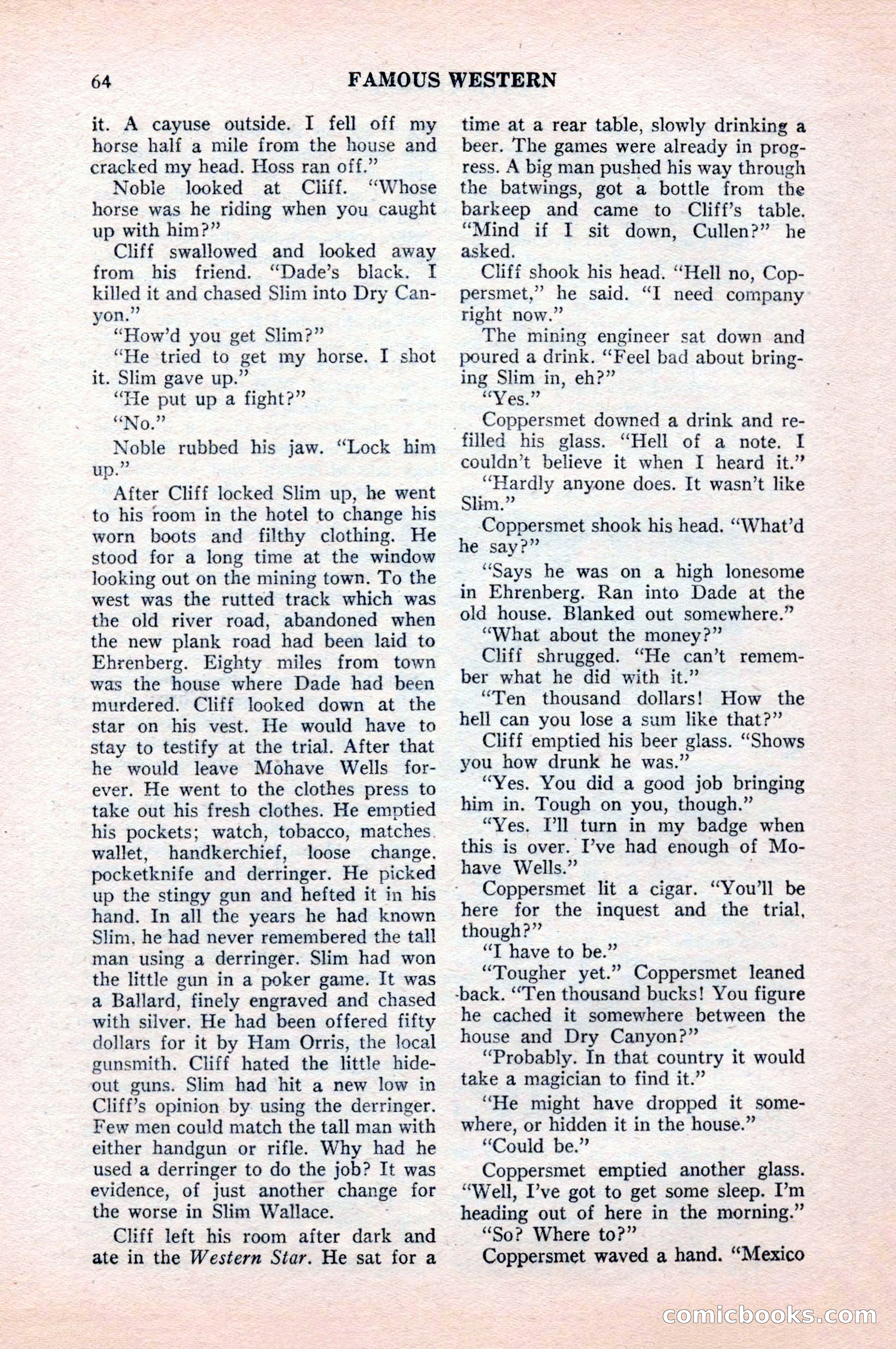 Famous Western, August 1954 — page 64 of 100