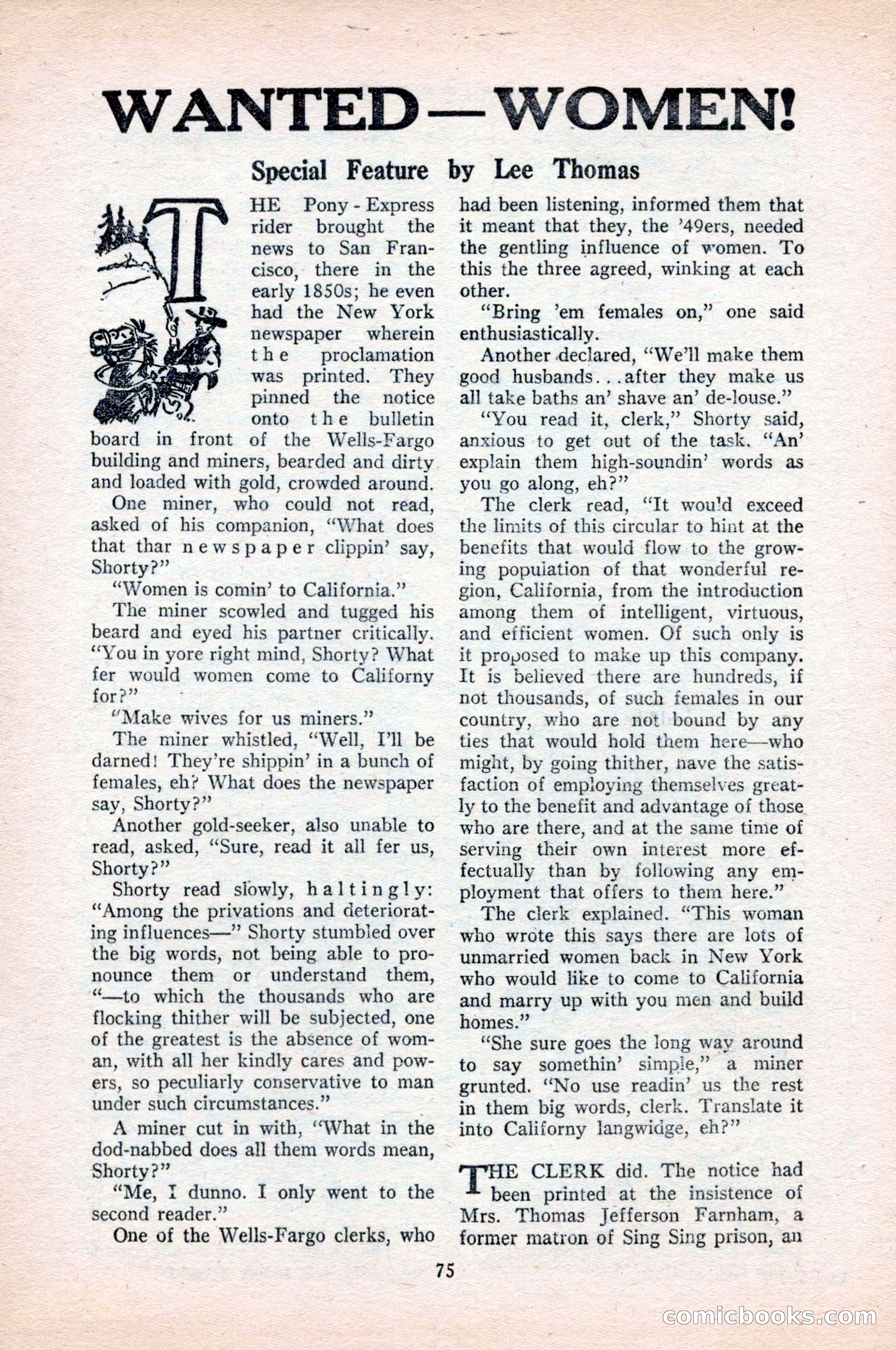 Famous Western, August 1954 — page 75 of 100