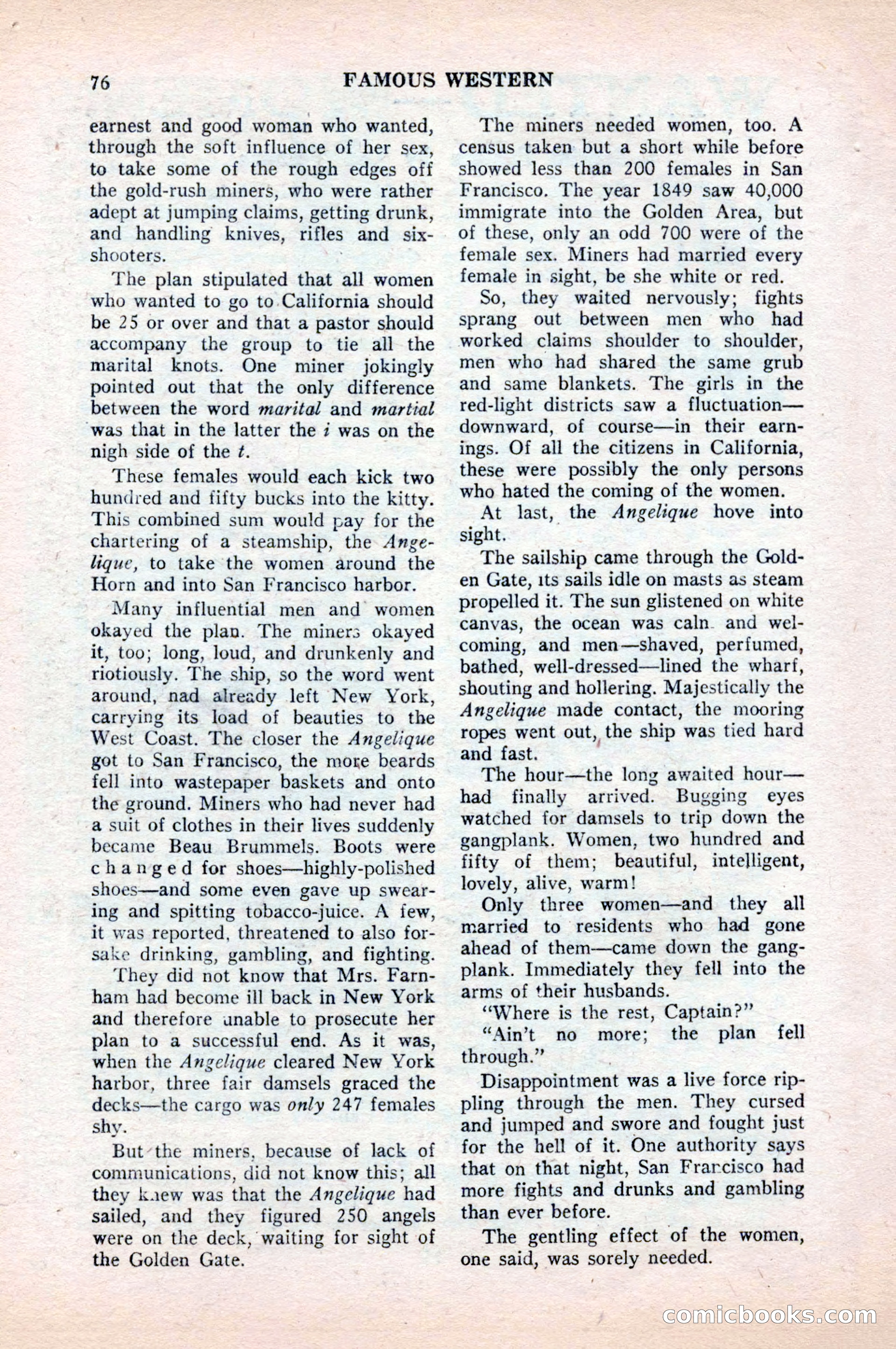 Famous Western, August 1954 — page 76 of 100