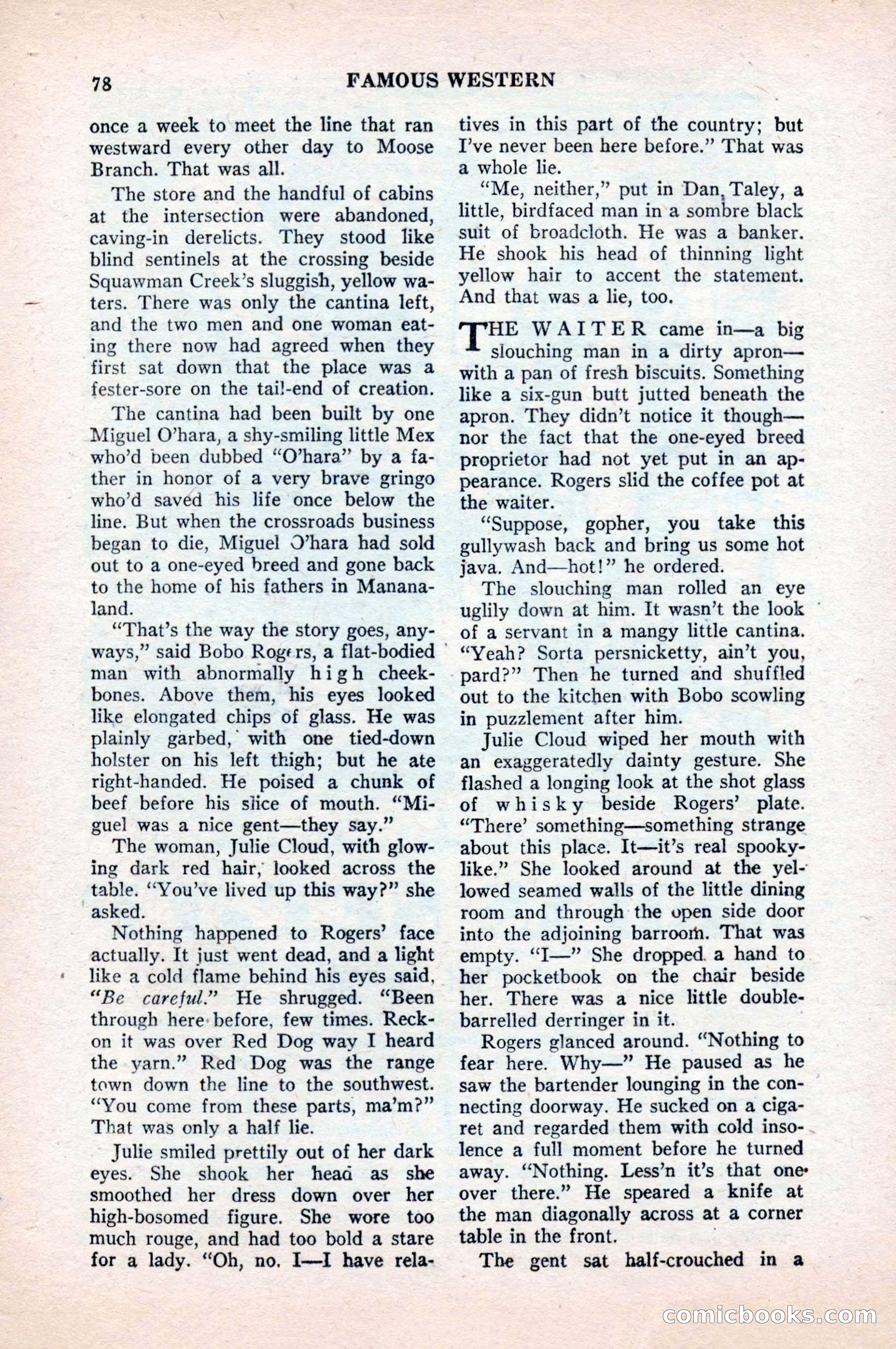 Famous Western, August 1954 — page 78 of 100