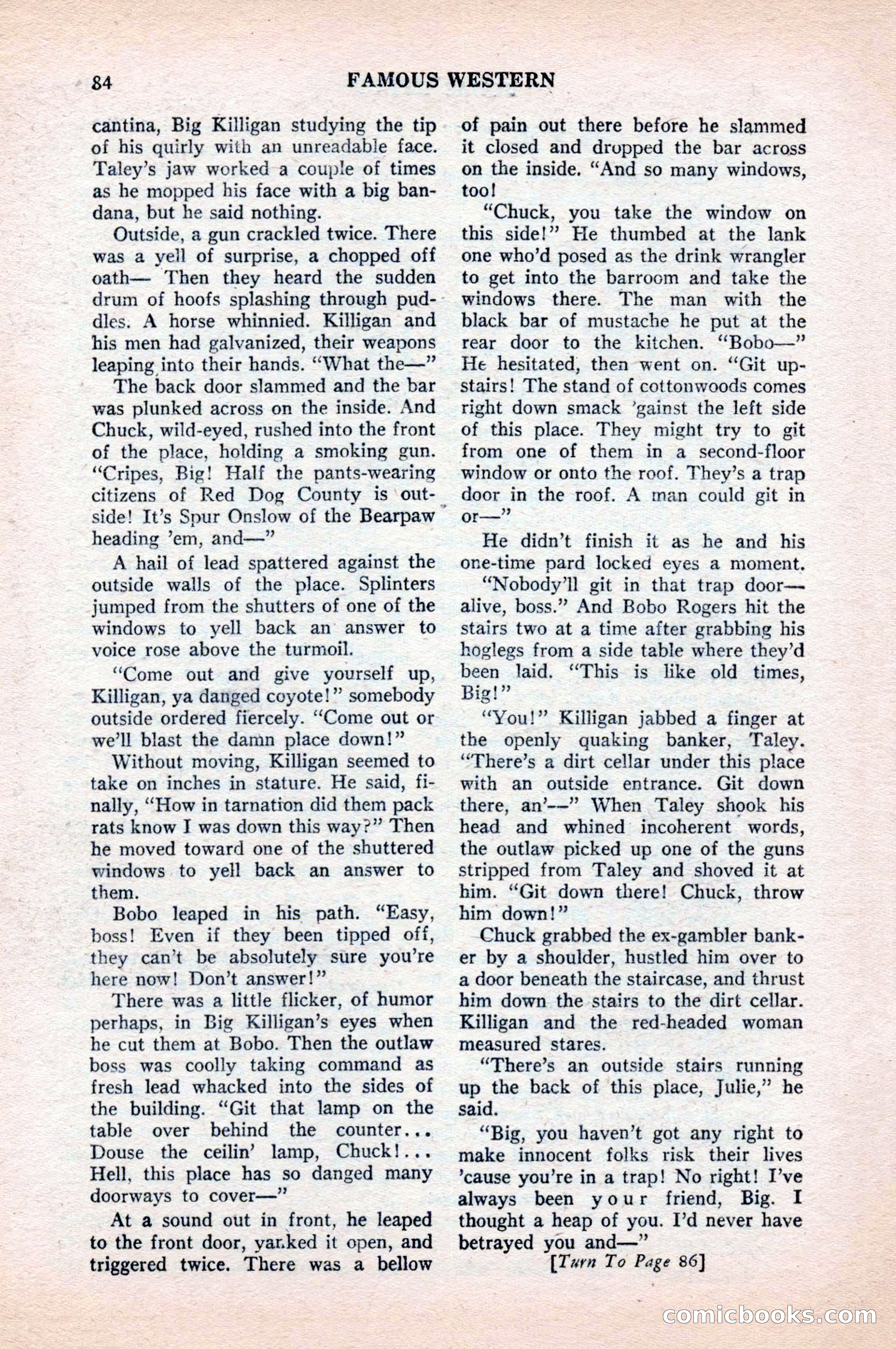 Famous Western, August 1954 — page 84 of 100