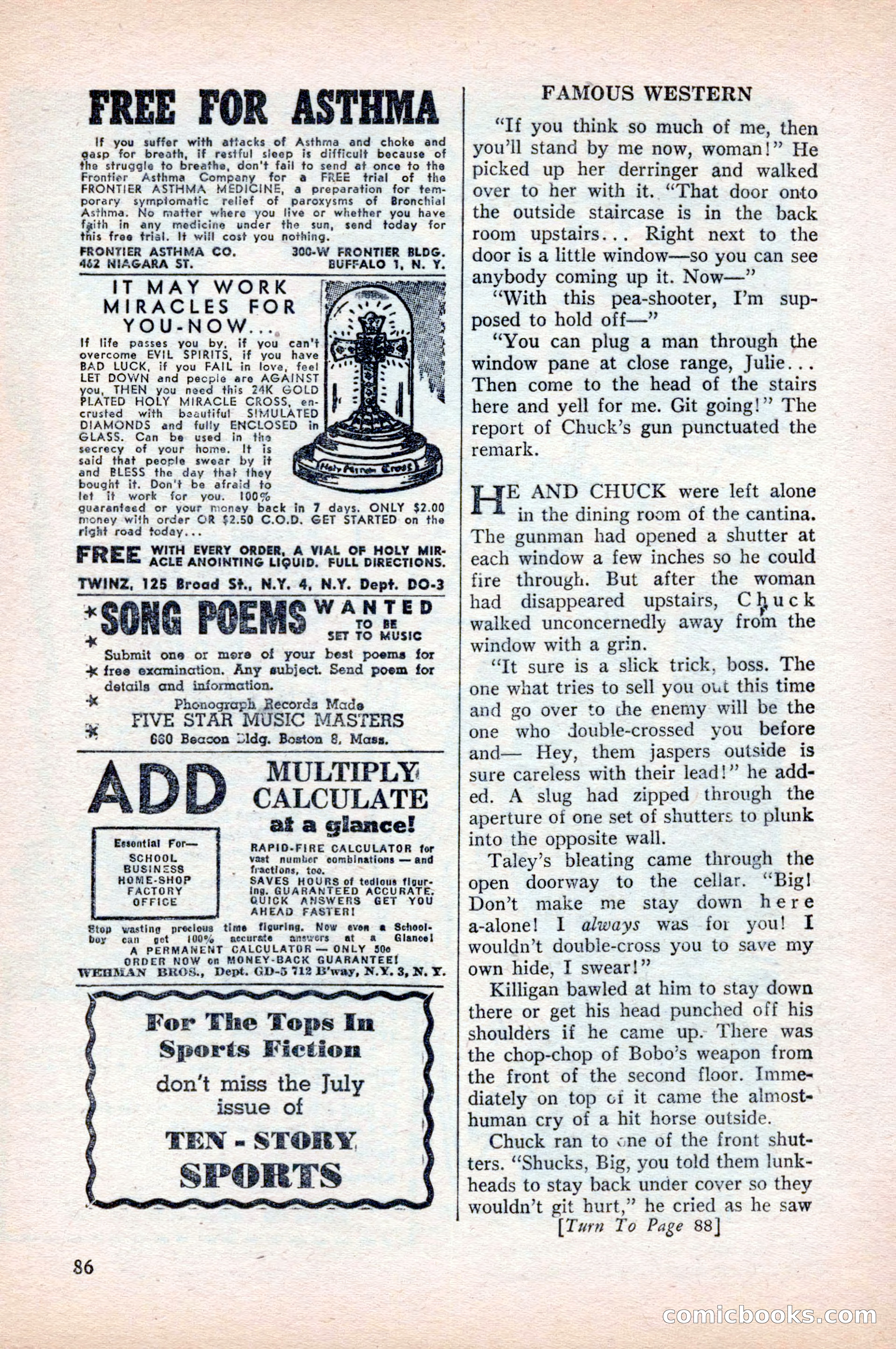 Famous Western, August 1954 — page 86 of 100