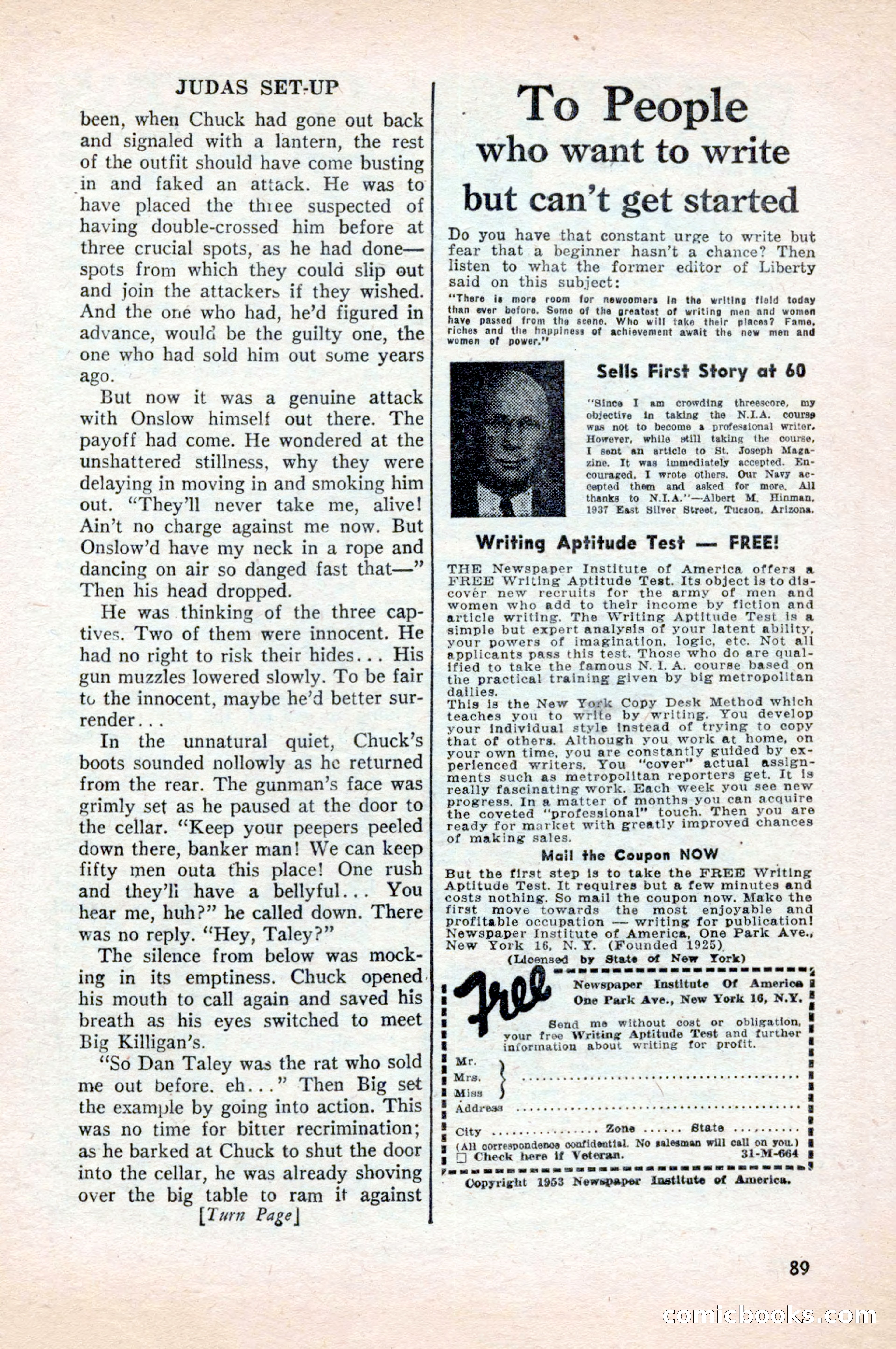 Famous Western, August 1954 — page 89 of 100