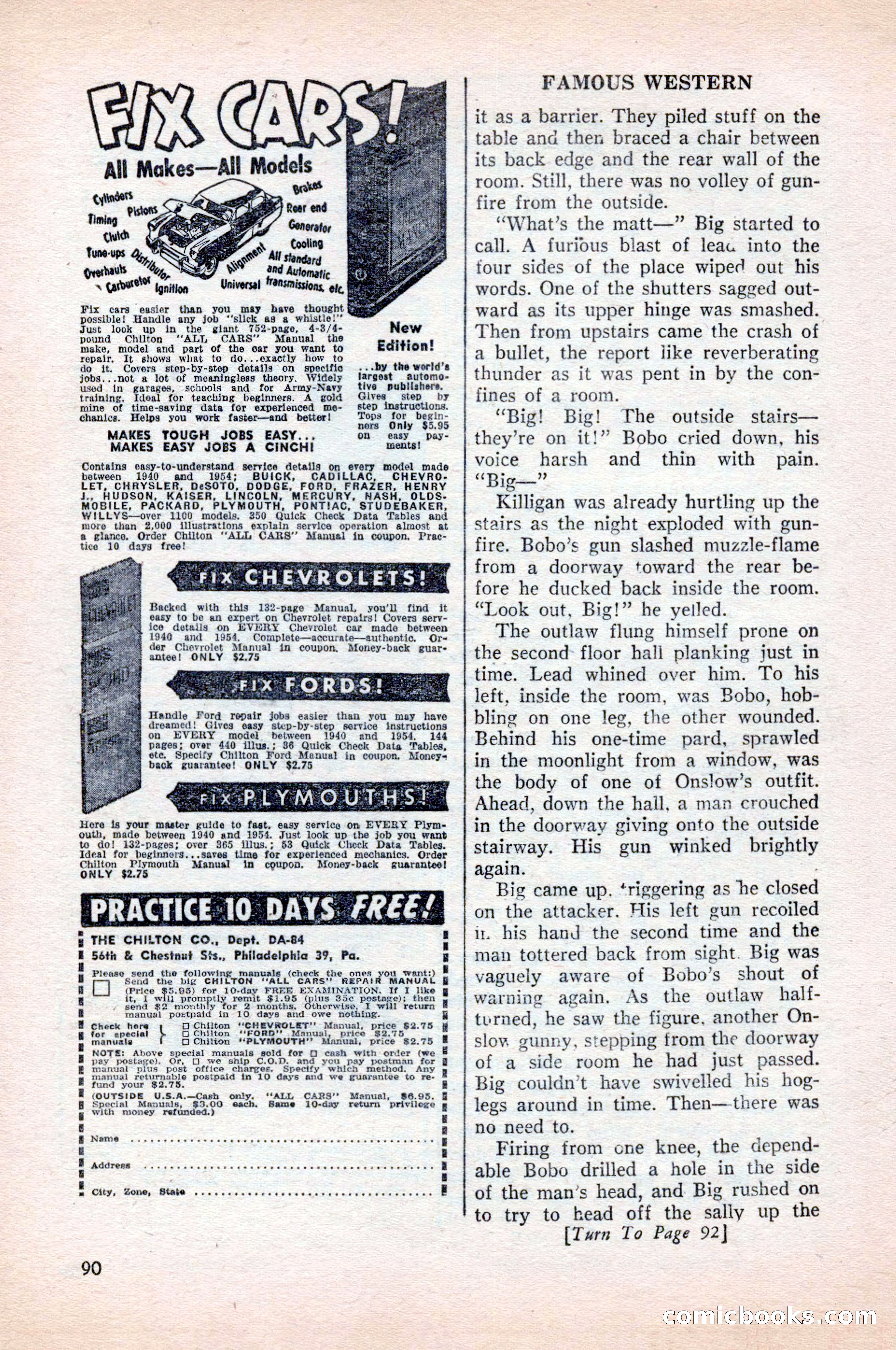 Famous Western, August 1954 — page 90 of 100