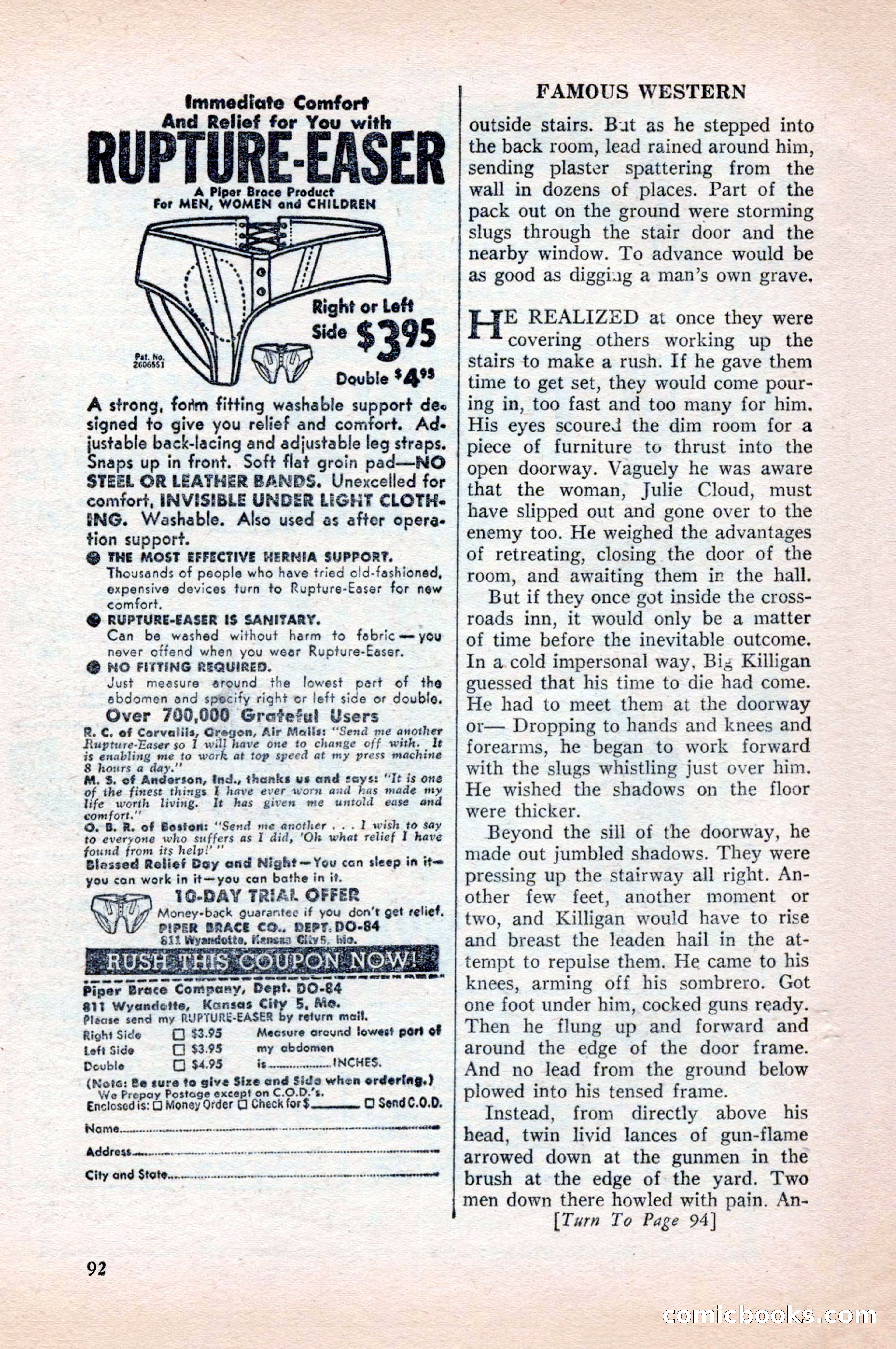 Famous Western, August 1954 — page 92 of 100