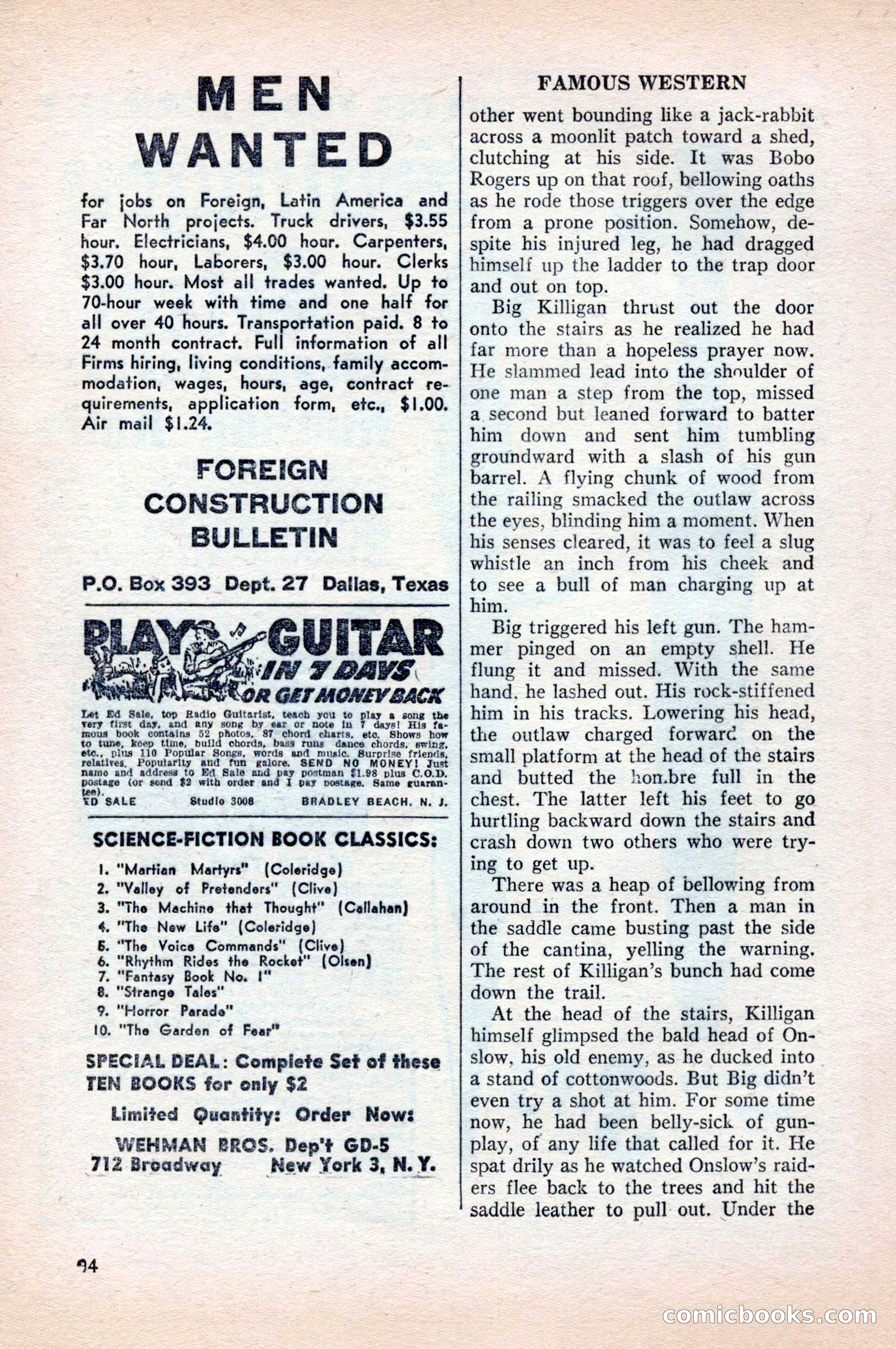 Famous Western, August 1954 — page 94 of 100