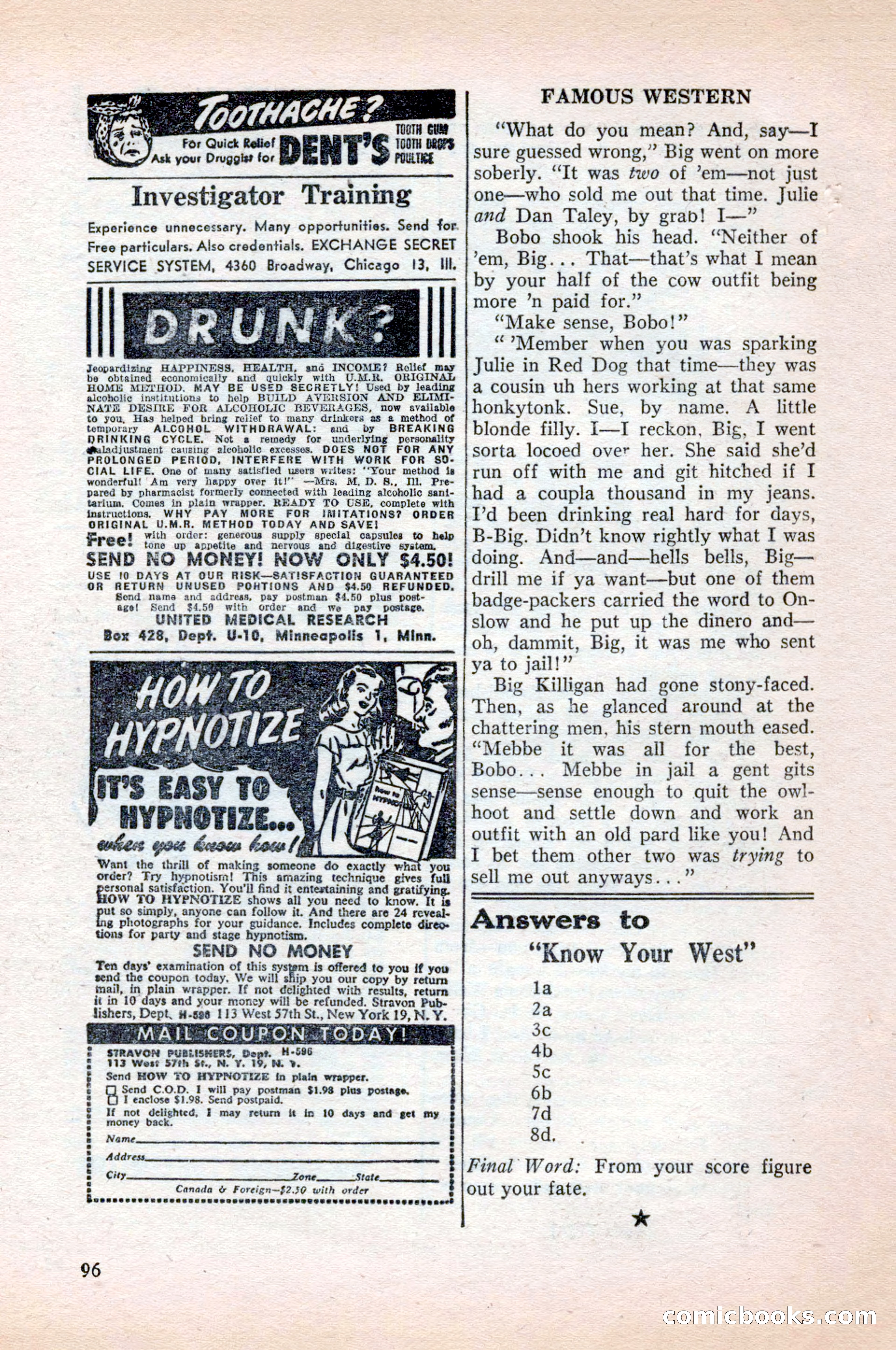 Famous Western, August 1954 — page 96 of 100