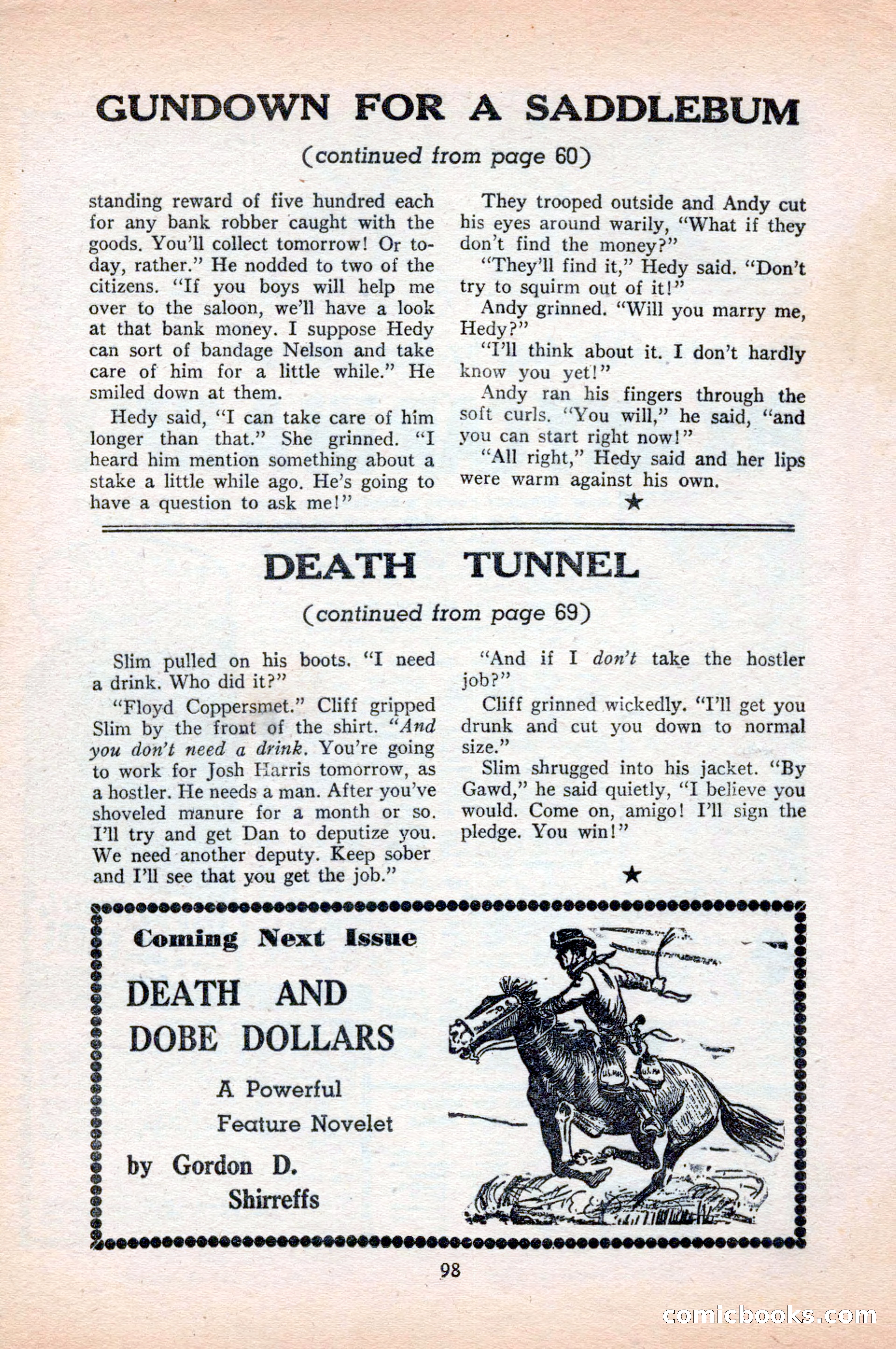 Famous Western, August 1954 — page 98 of 100