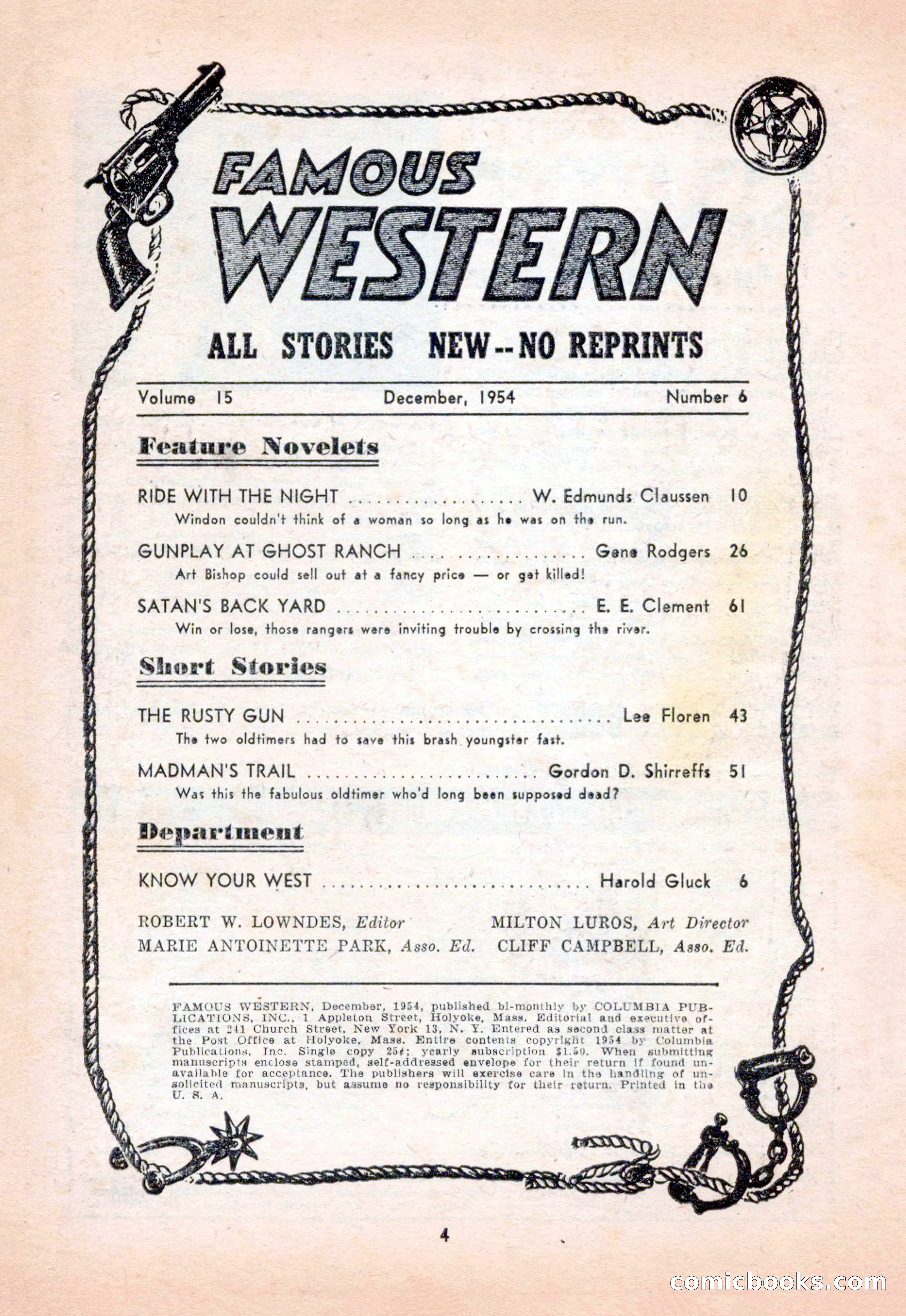 Famous Western, December 1954 — page 4 of 100