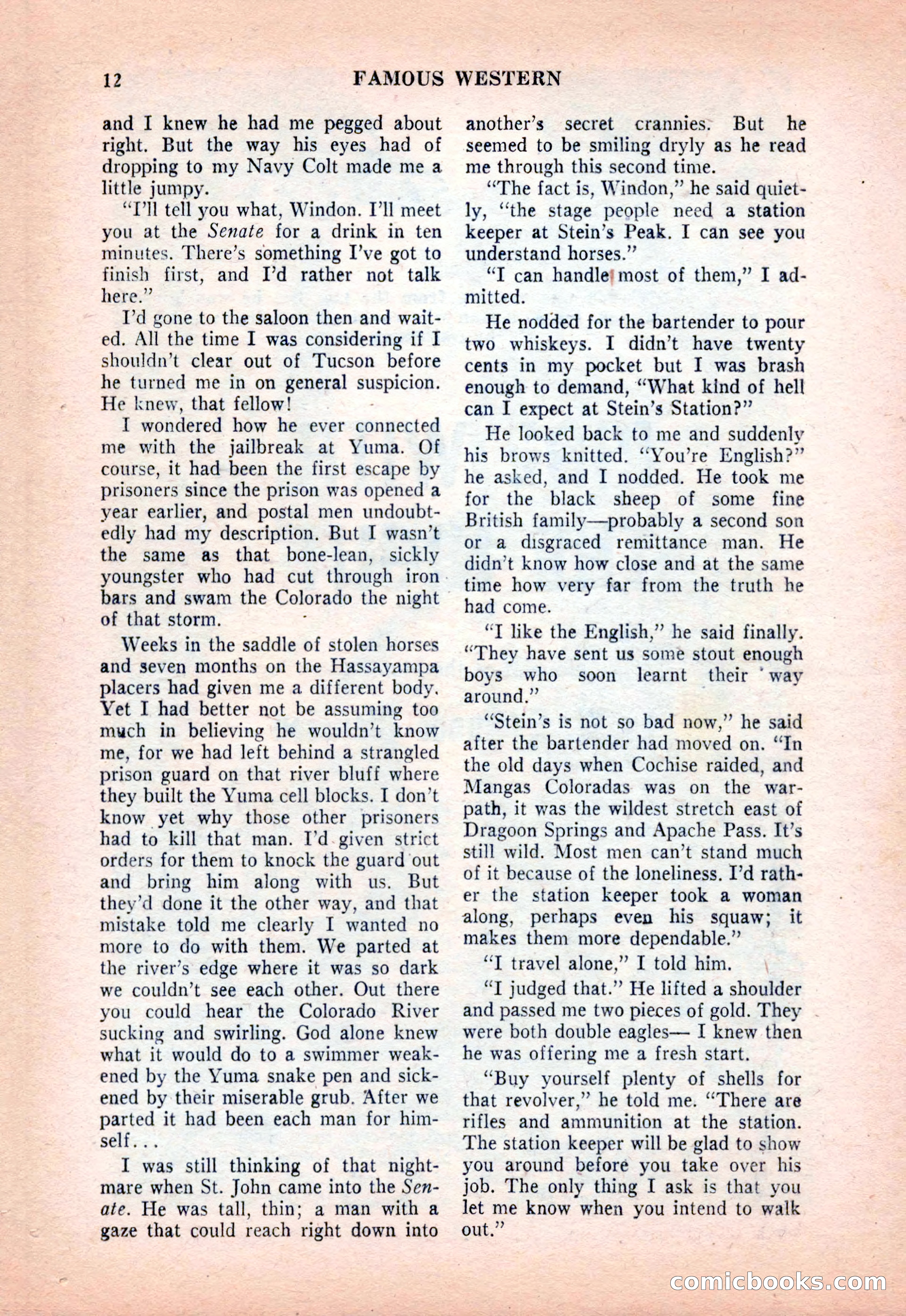 Famous Western, December 1954 — page 12 of 100