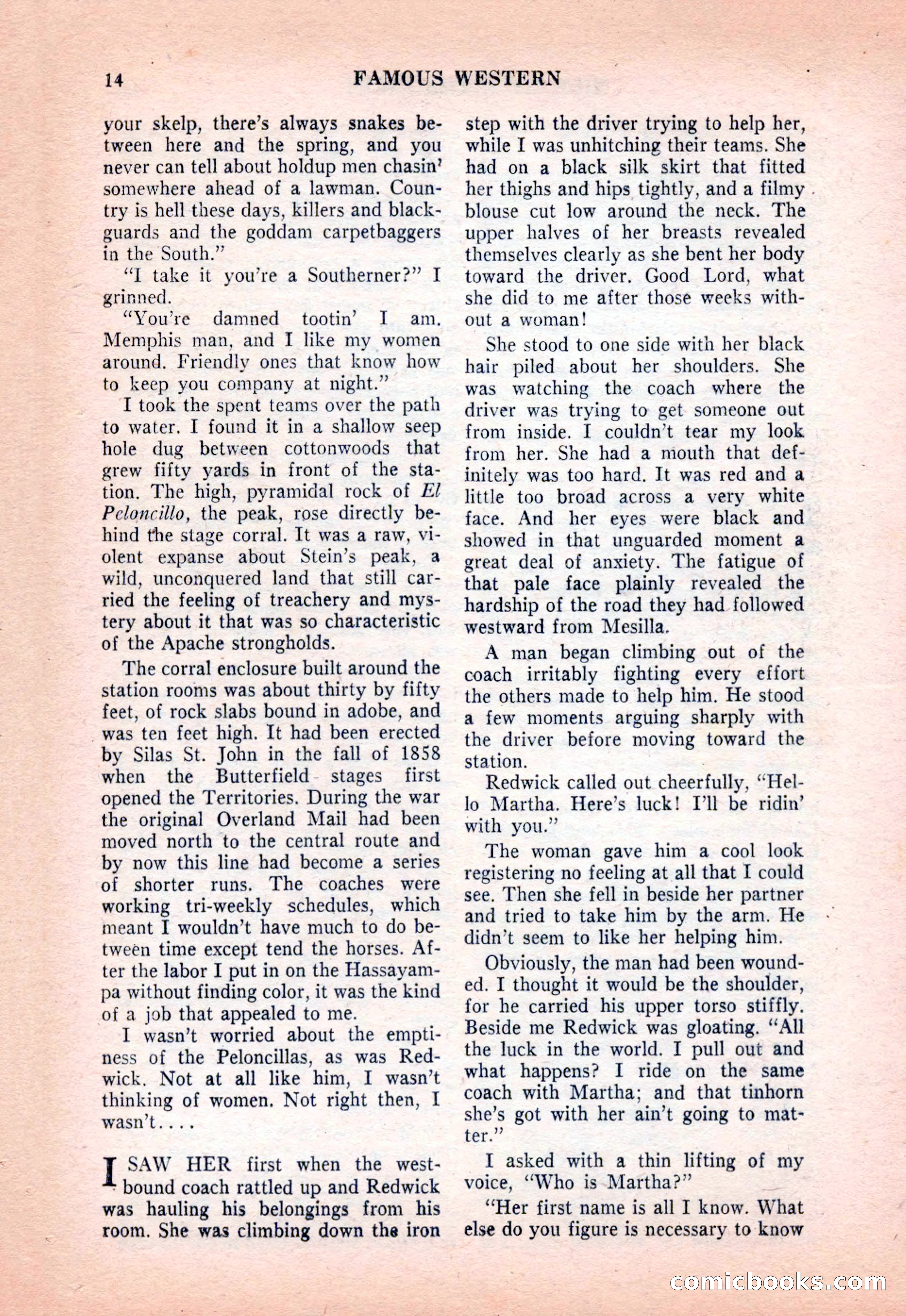 Famous Western, December 1954 — page 14 of 100