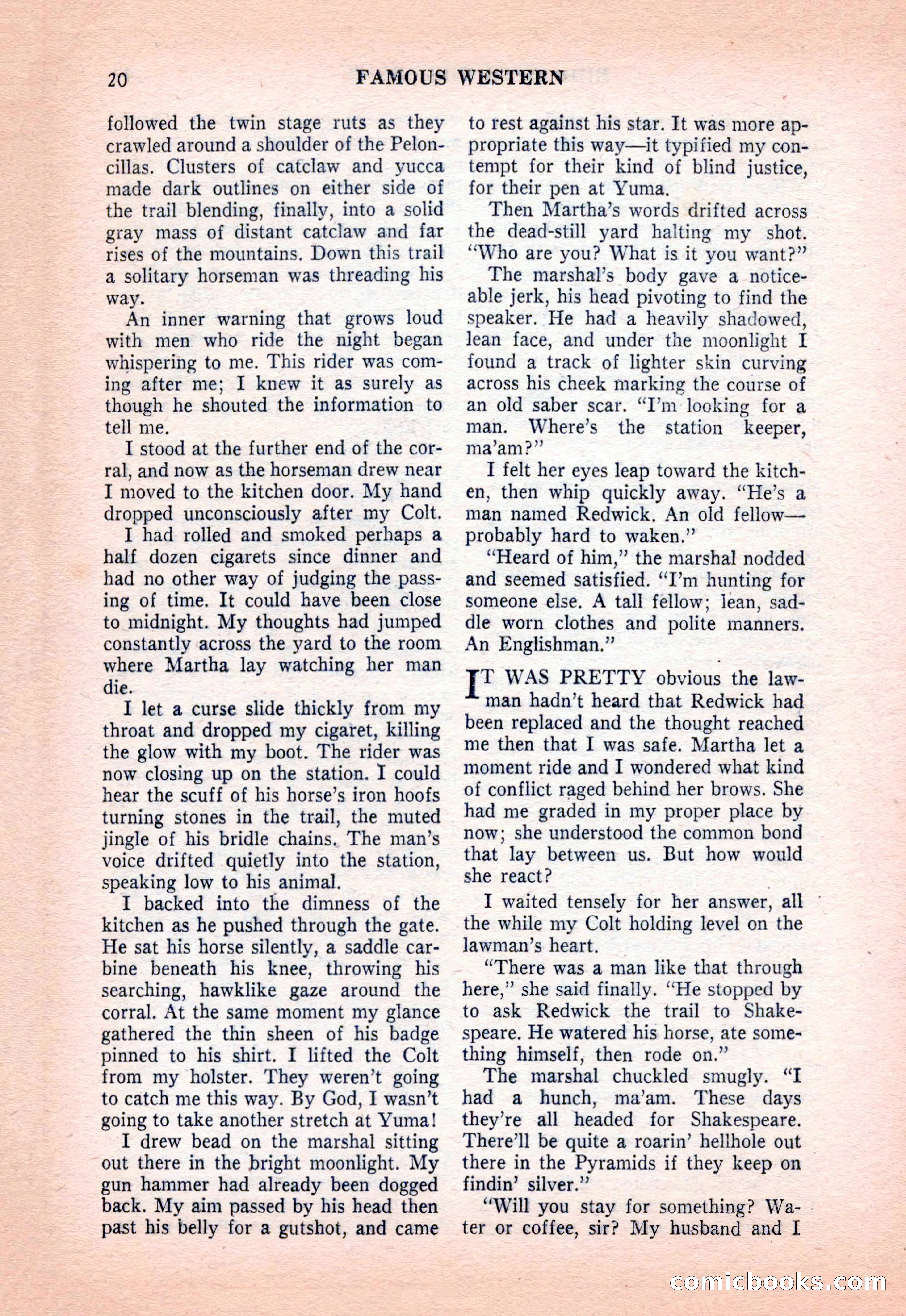 Famous Western, December 1954 — page 20 of 100