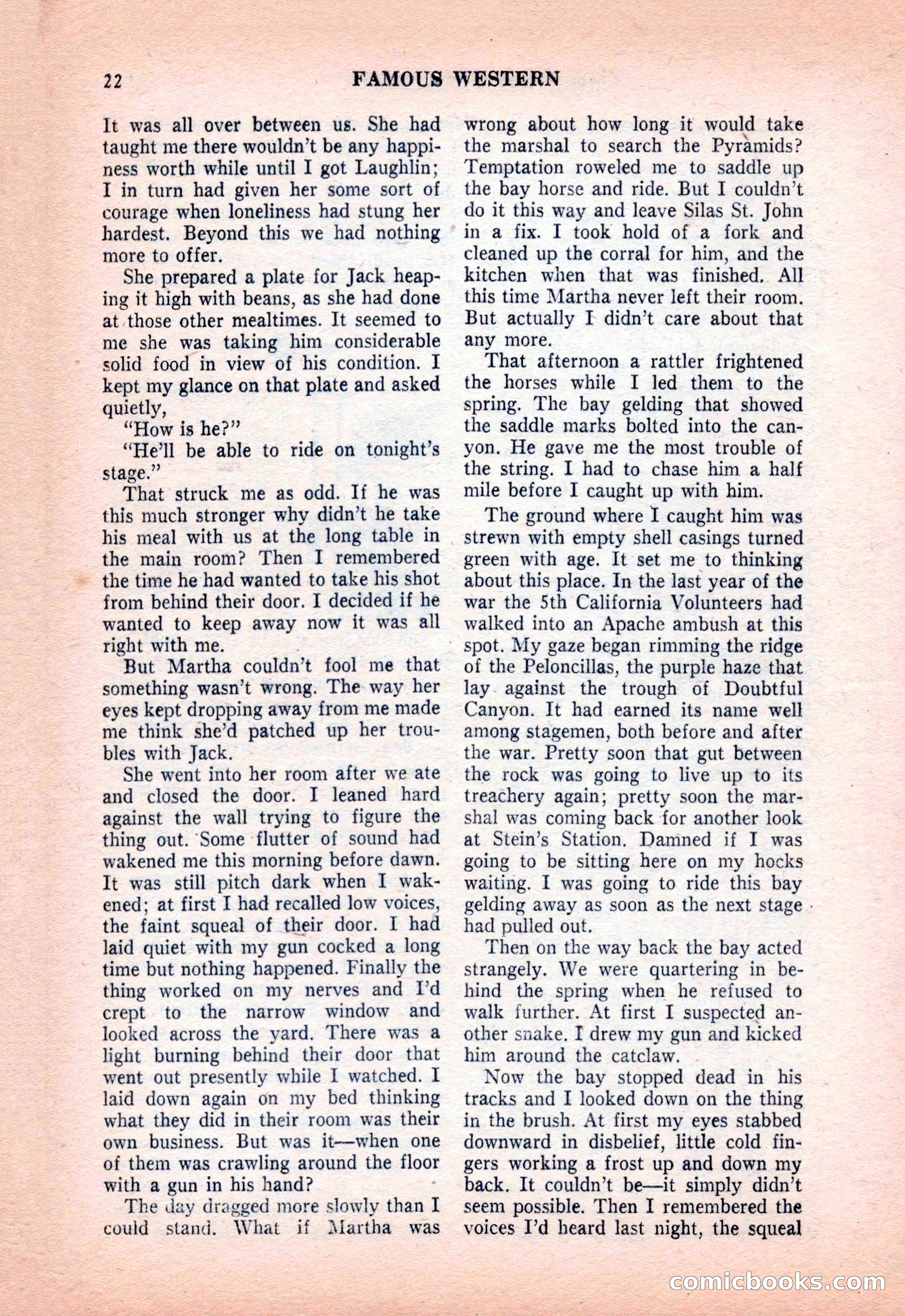 Famous Western, December 1954 — page 22 of 100