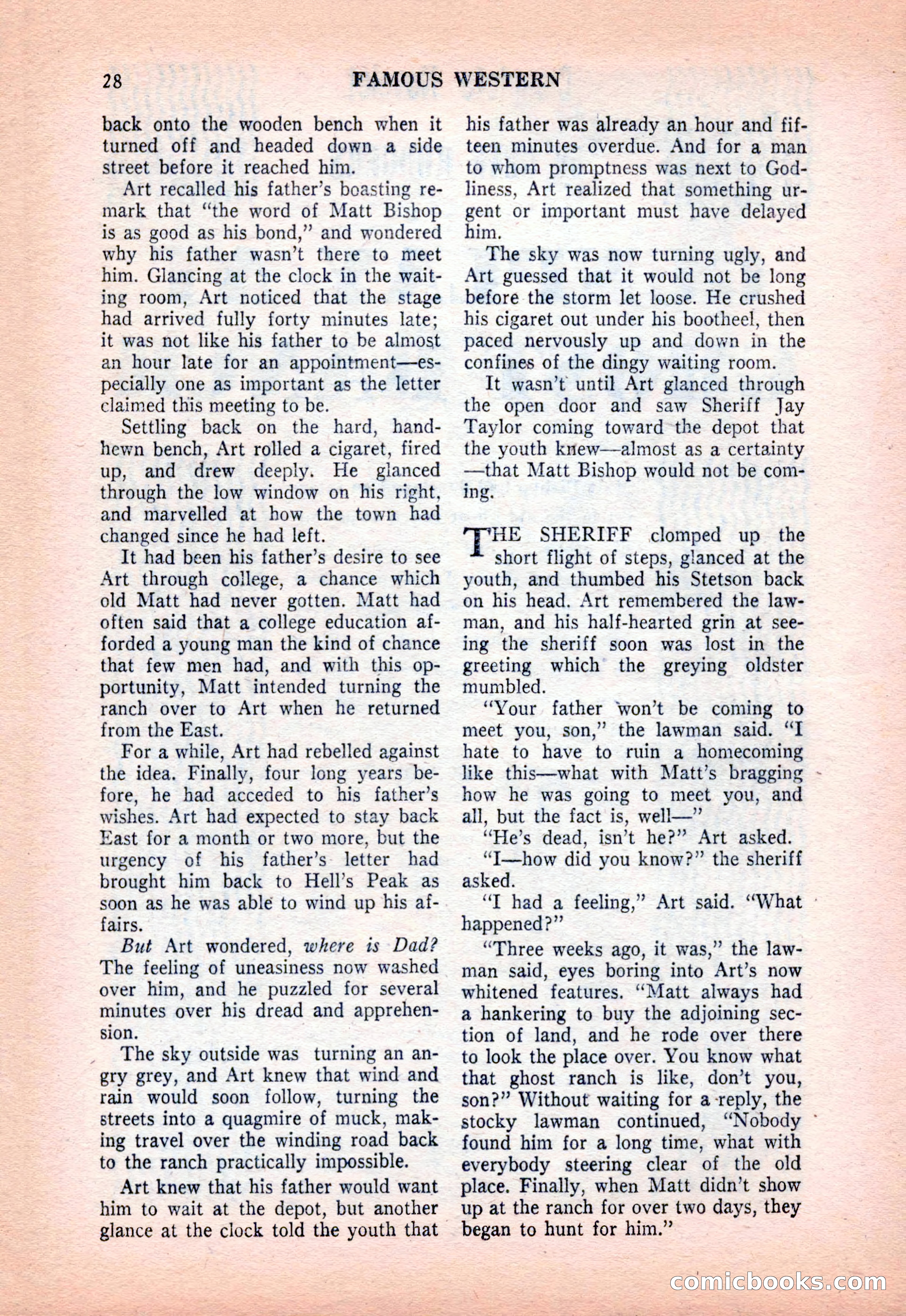 Famous Western, December 1954 — page 28 of 100