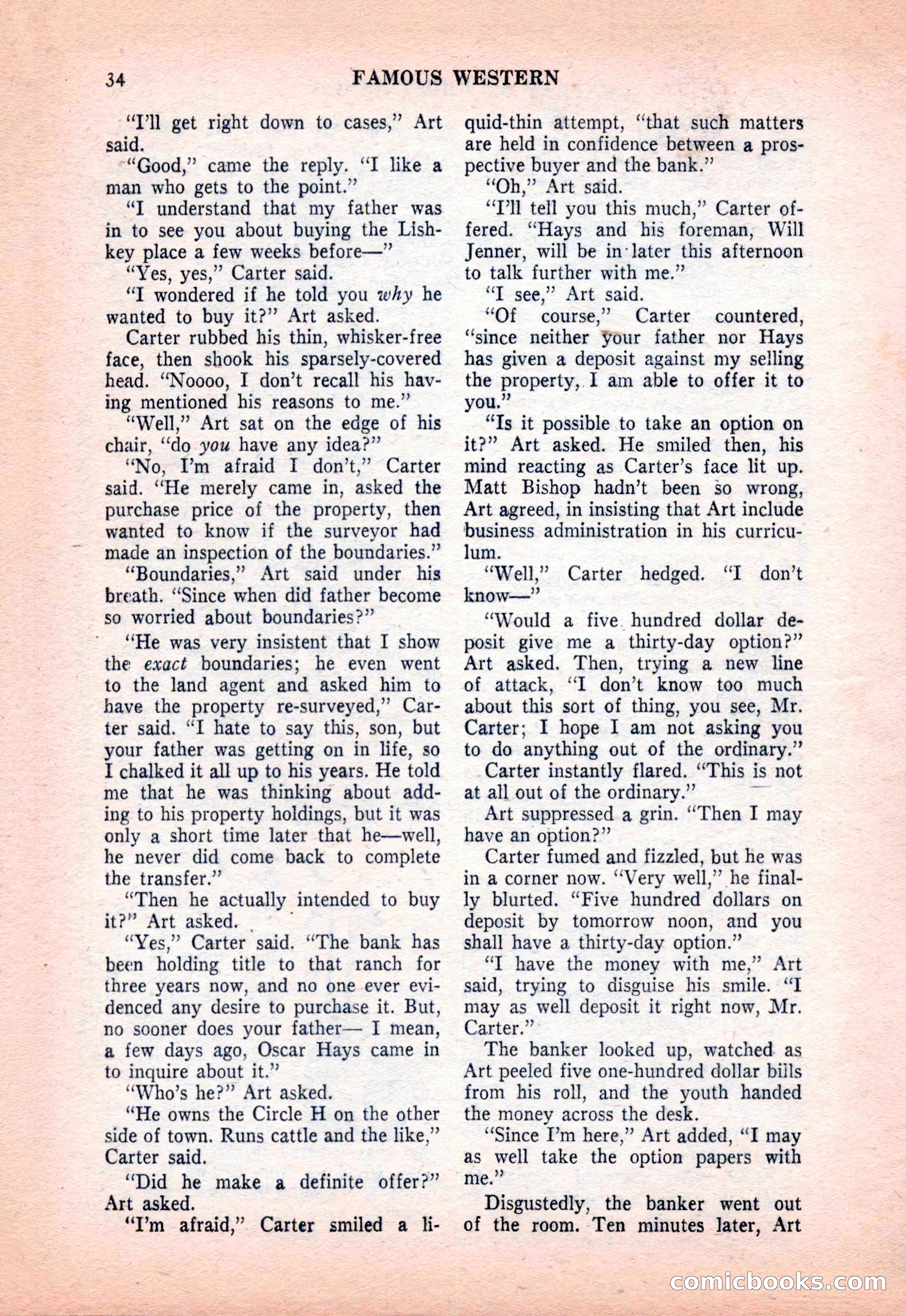 Famous Western, December 1954 — page 34 of 100