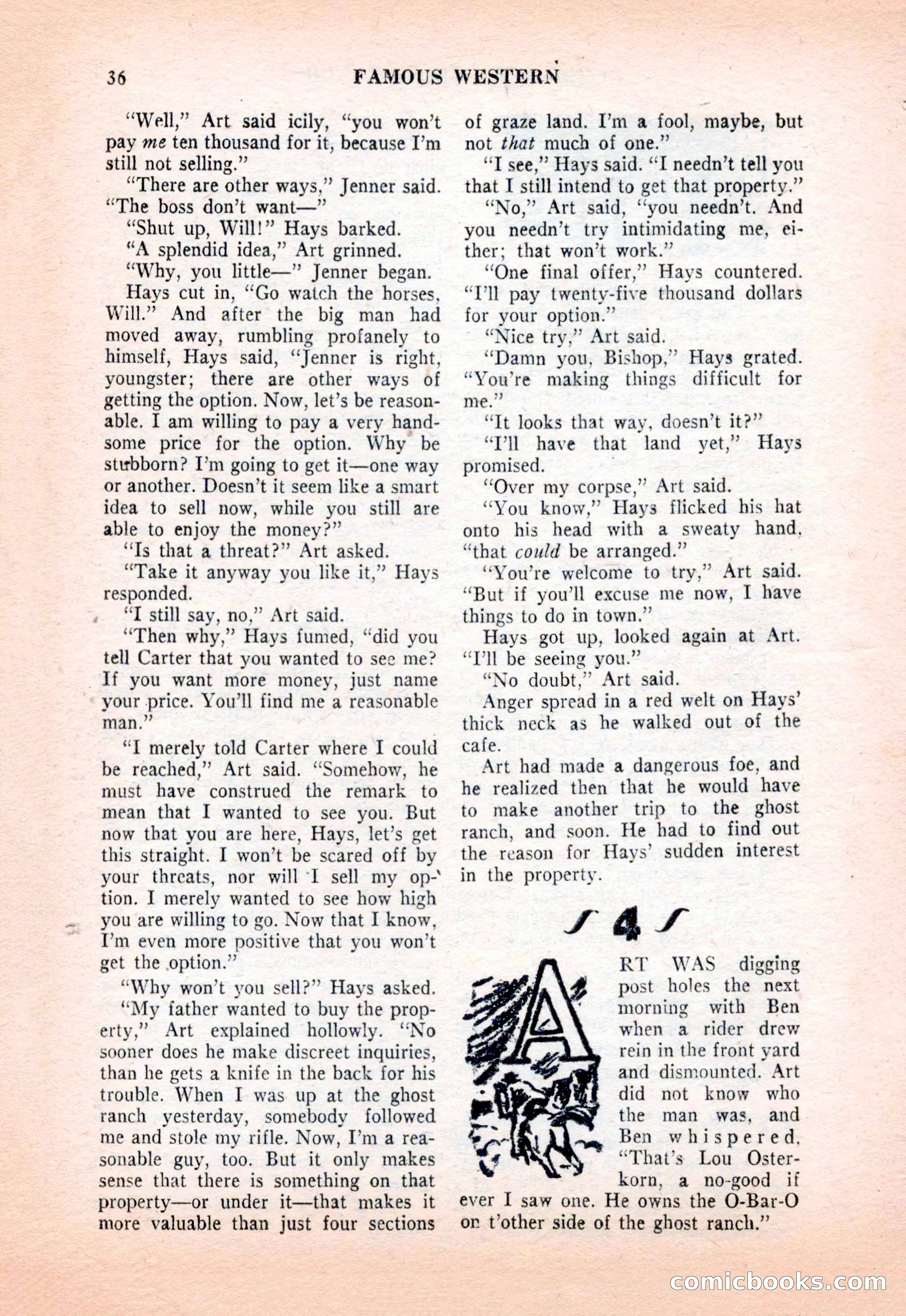 Famous Western, December 1954 — page 36 of 100