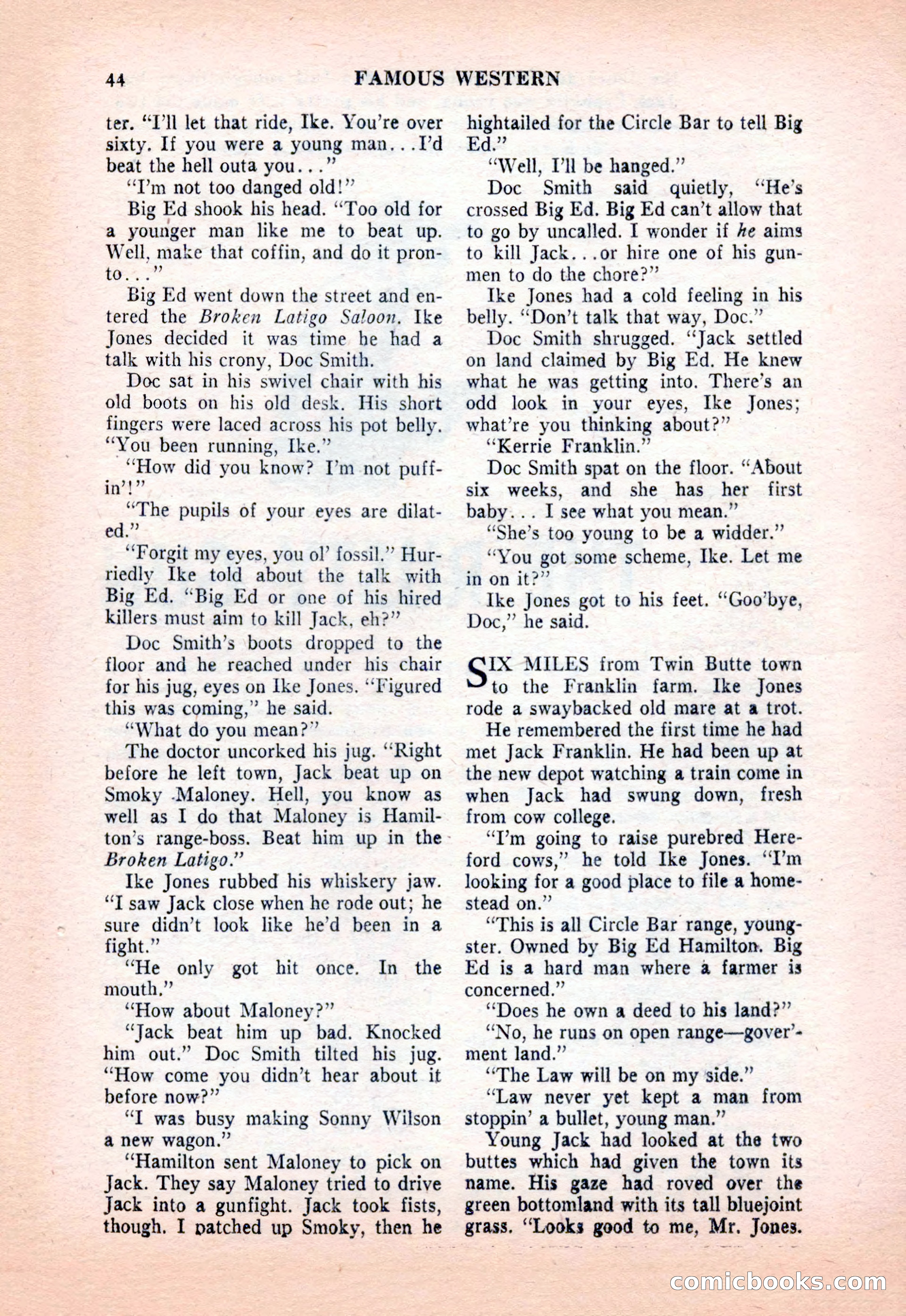Famous Western, December 1954 — page 44 of 100