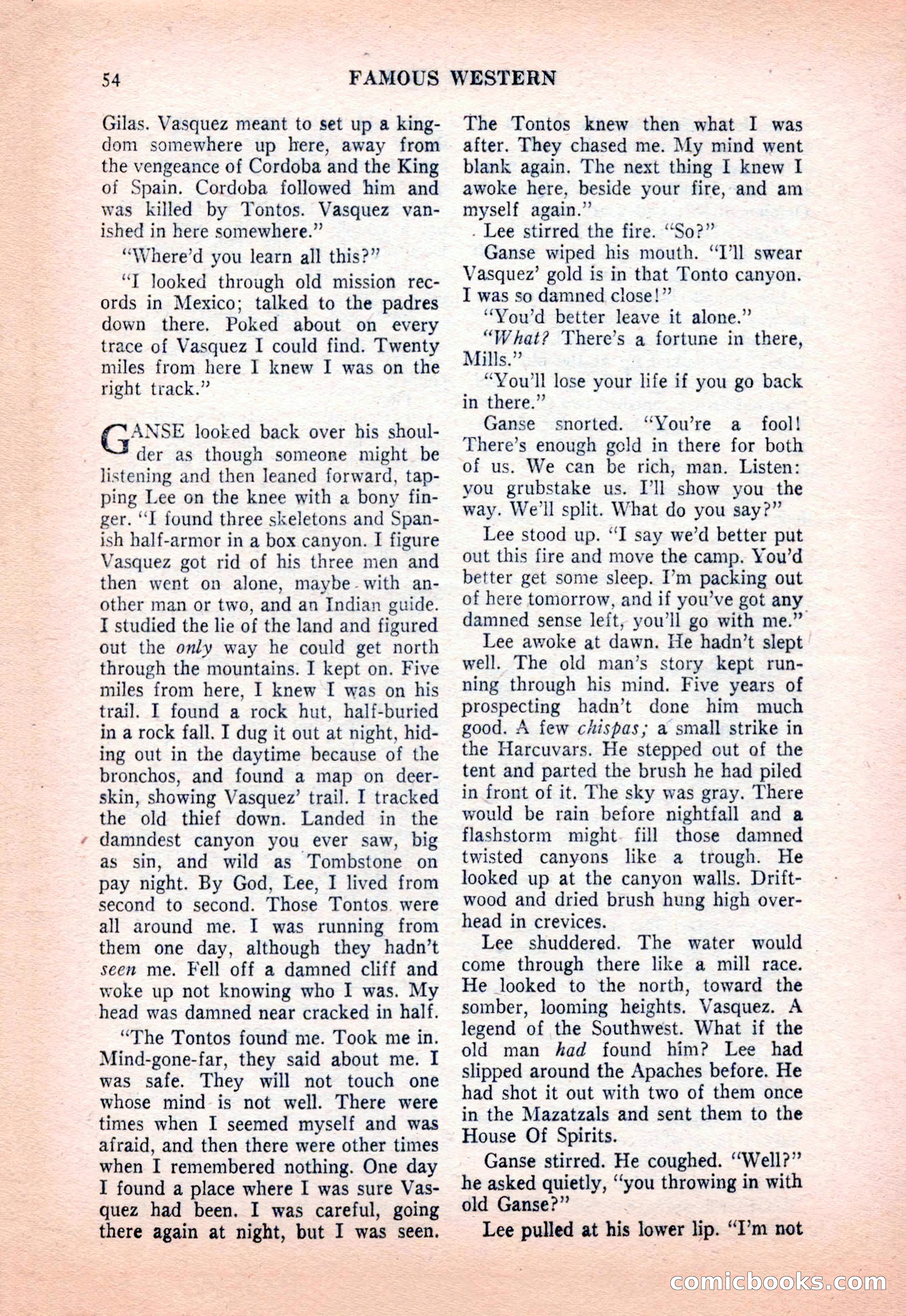Famous Western, December 1954 — page 54 of 100