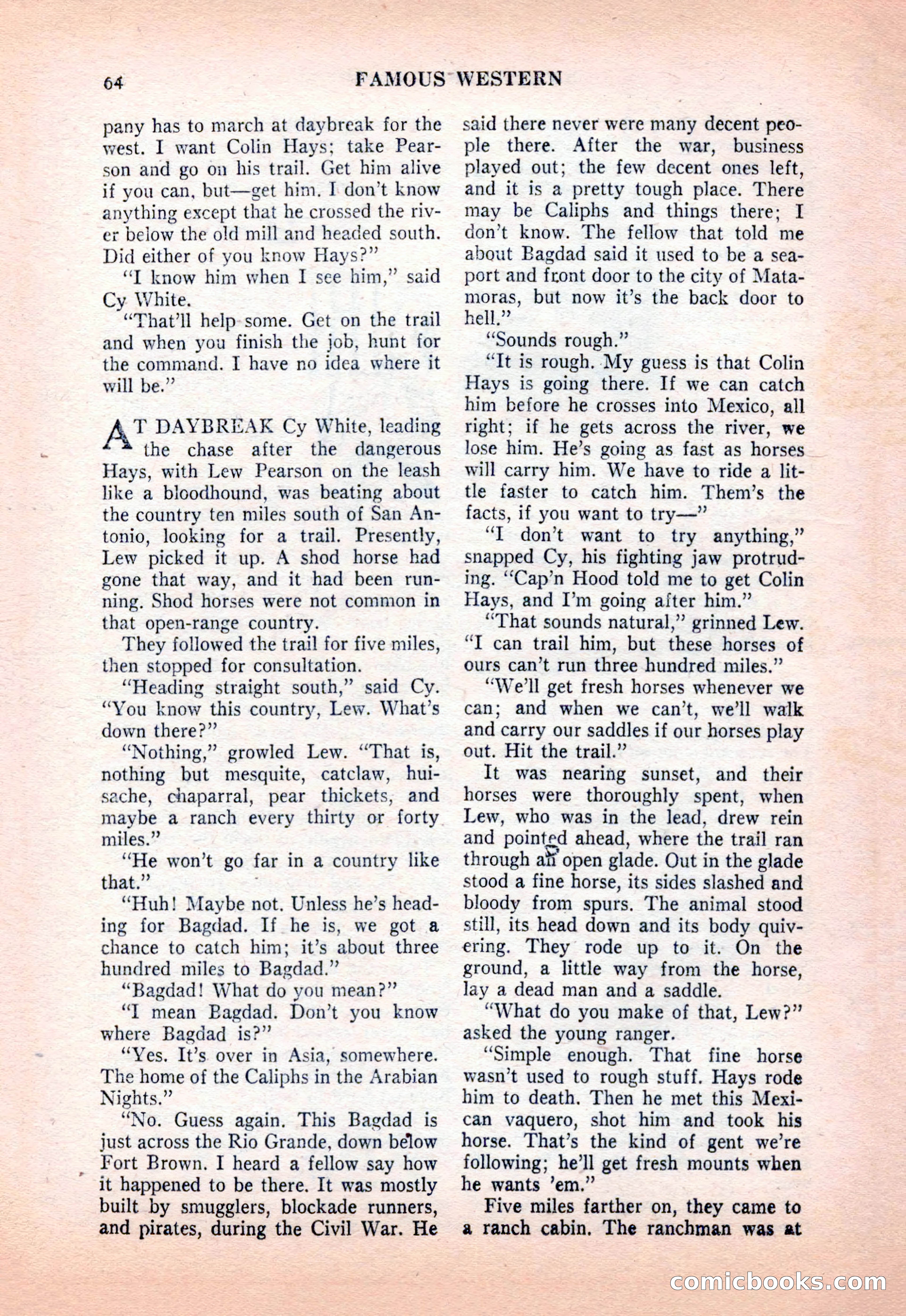 Famous Western, December 1954 — page 64 of 100