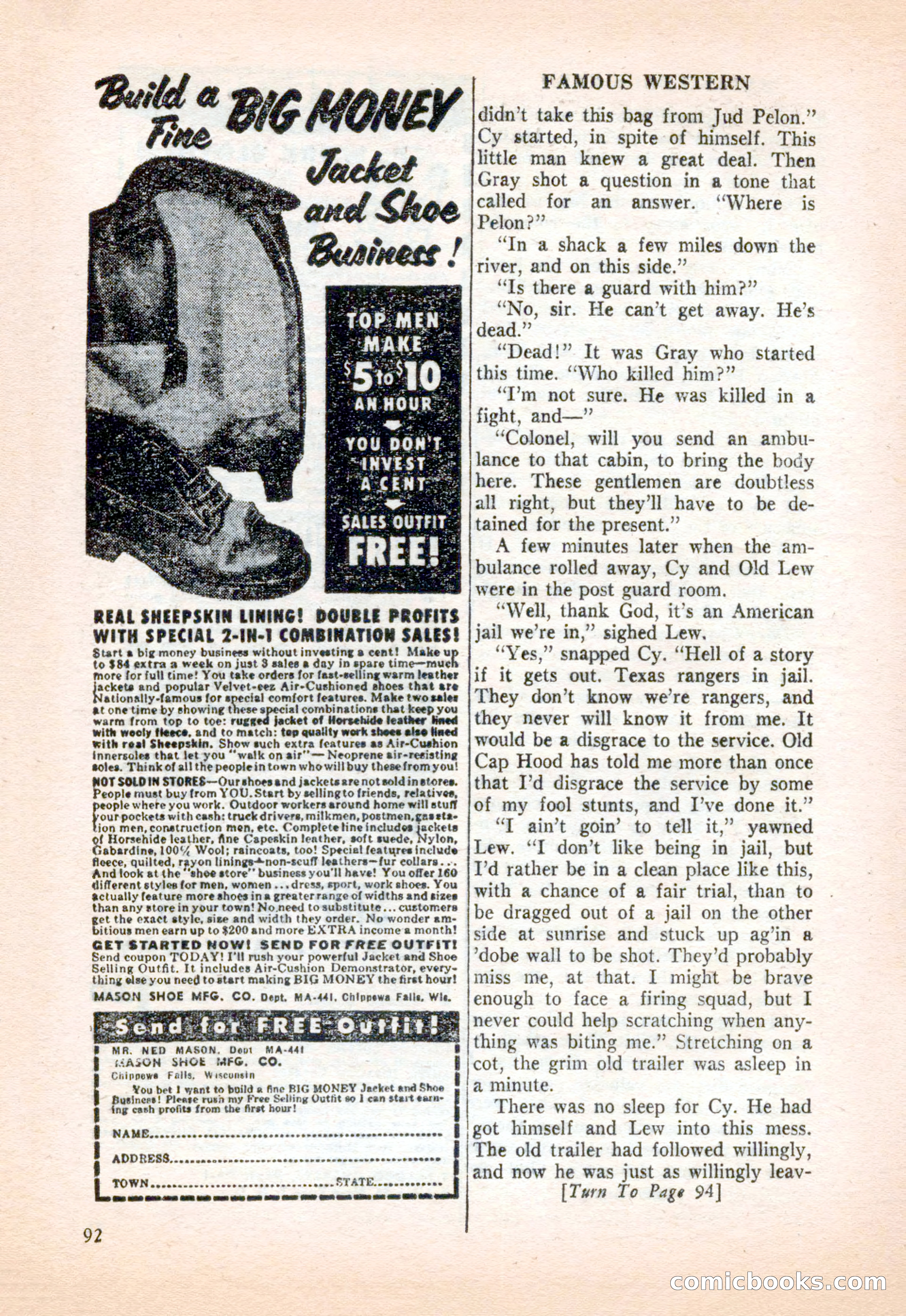 Famous Western, December 1954 — page 92 of 100