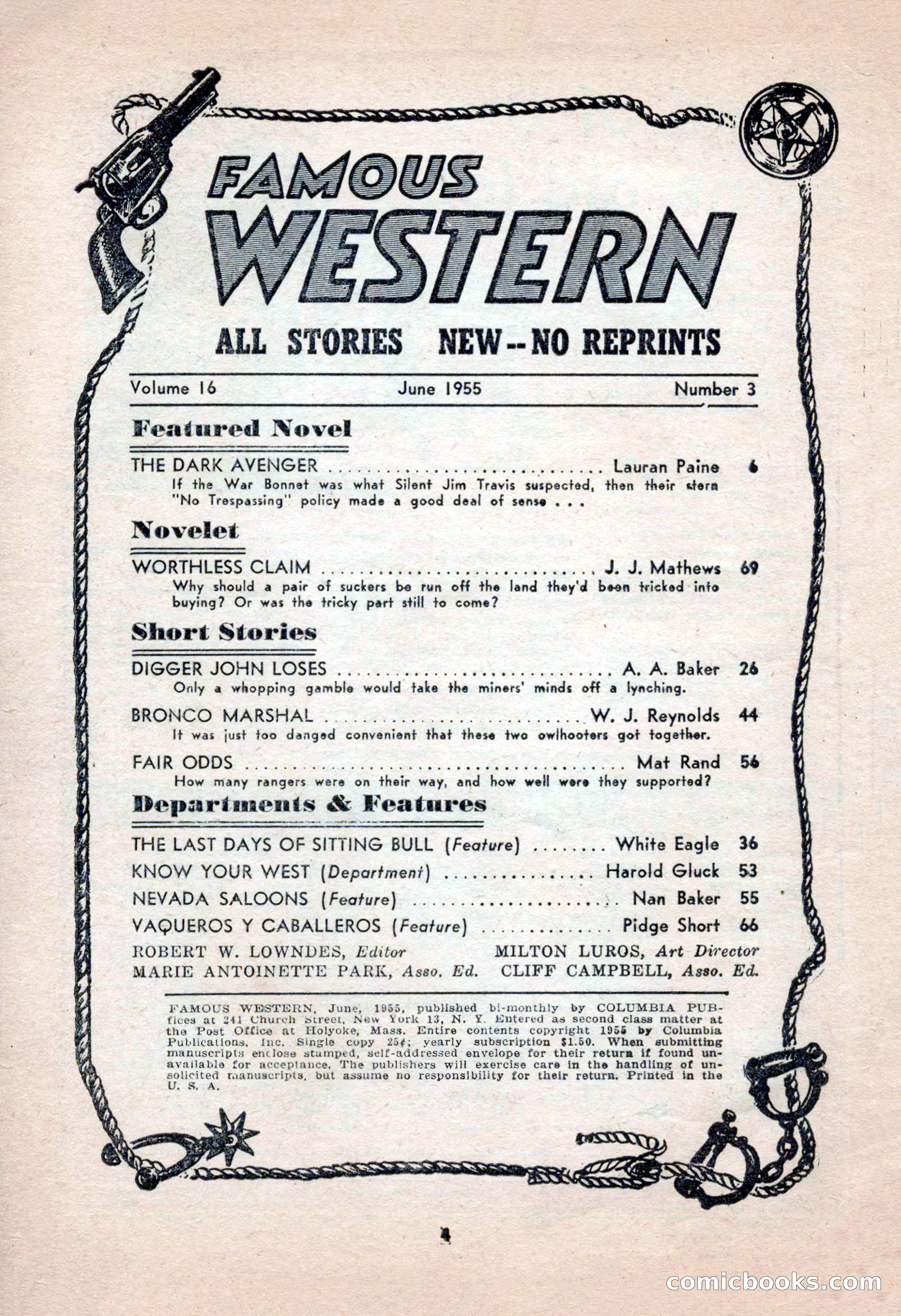 Famous Western, June 1955 — page 4 of 100