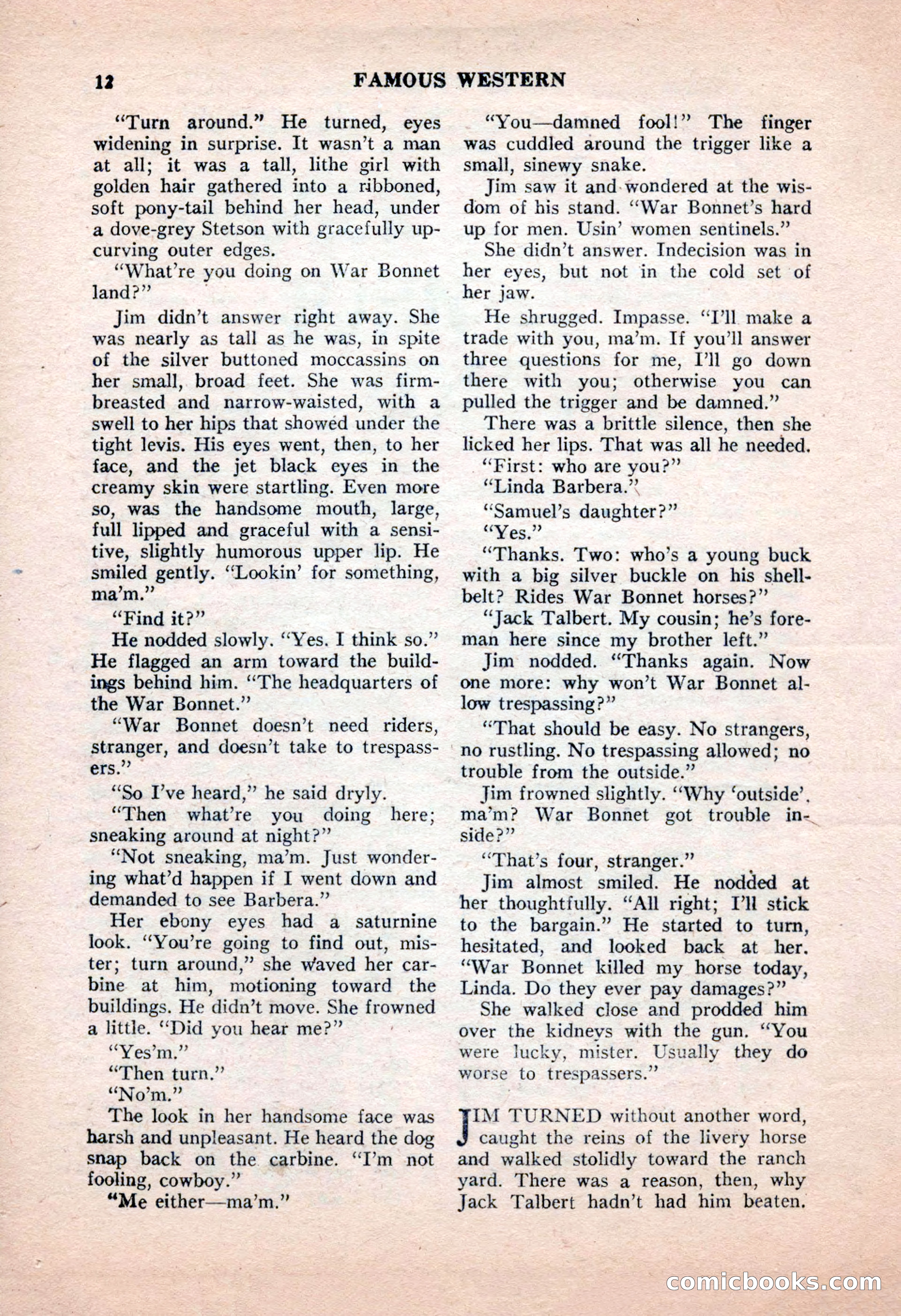 Famous Western, June 1955 — page 12 of 100