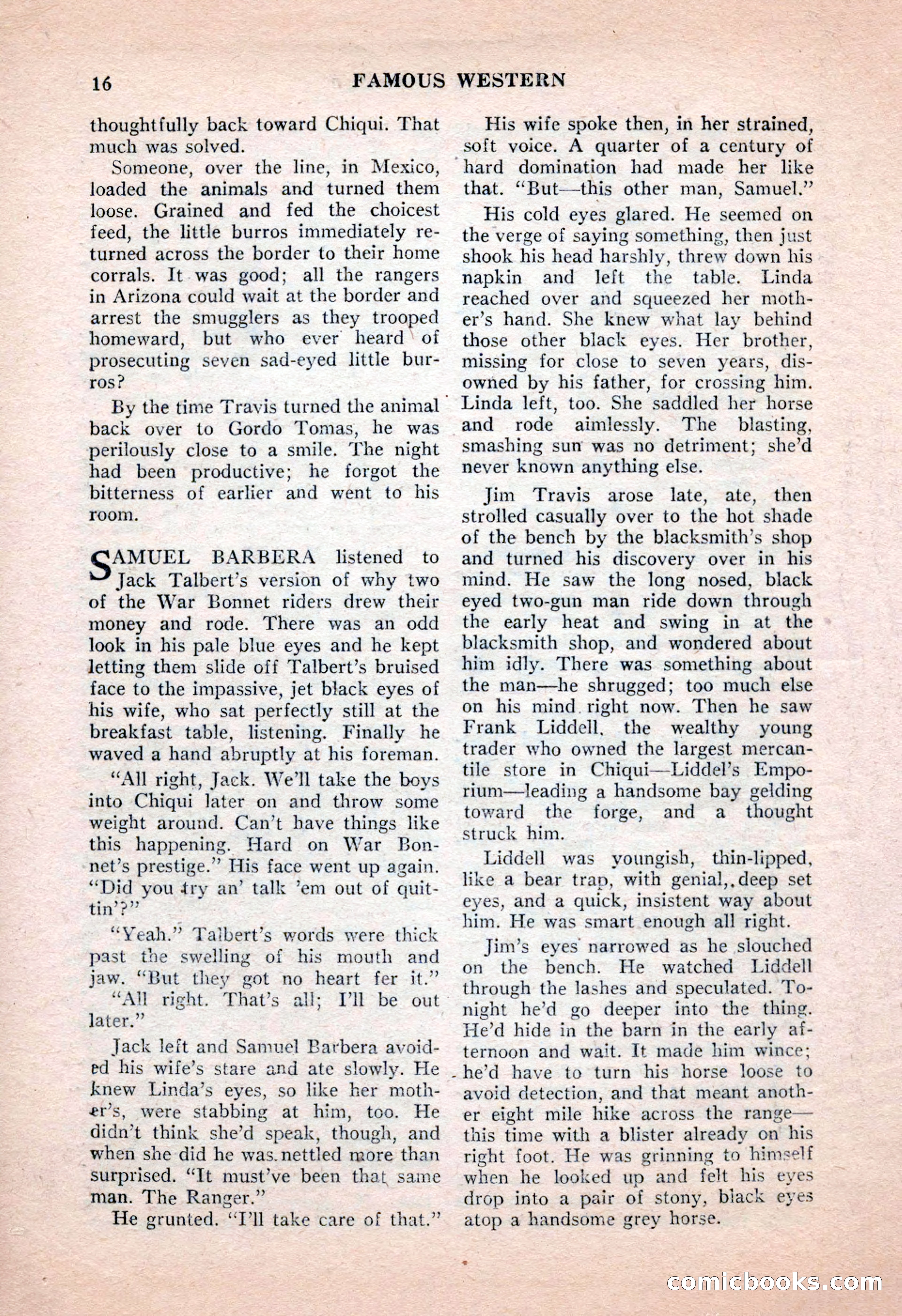Famous Western, June 1955 — page 16 of 100