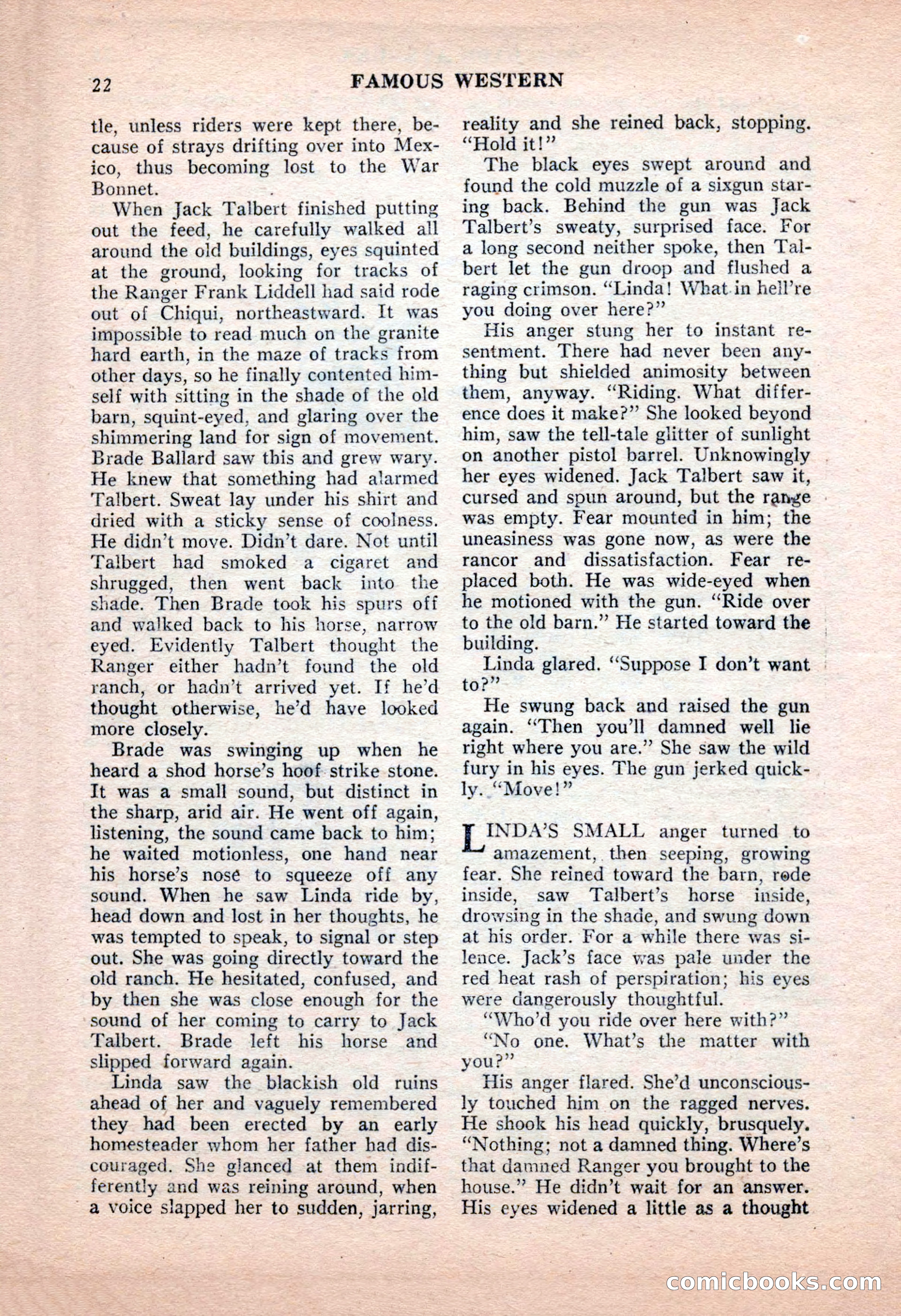 Famous Western, June 1955 — page 22 of 100