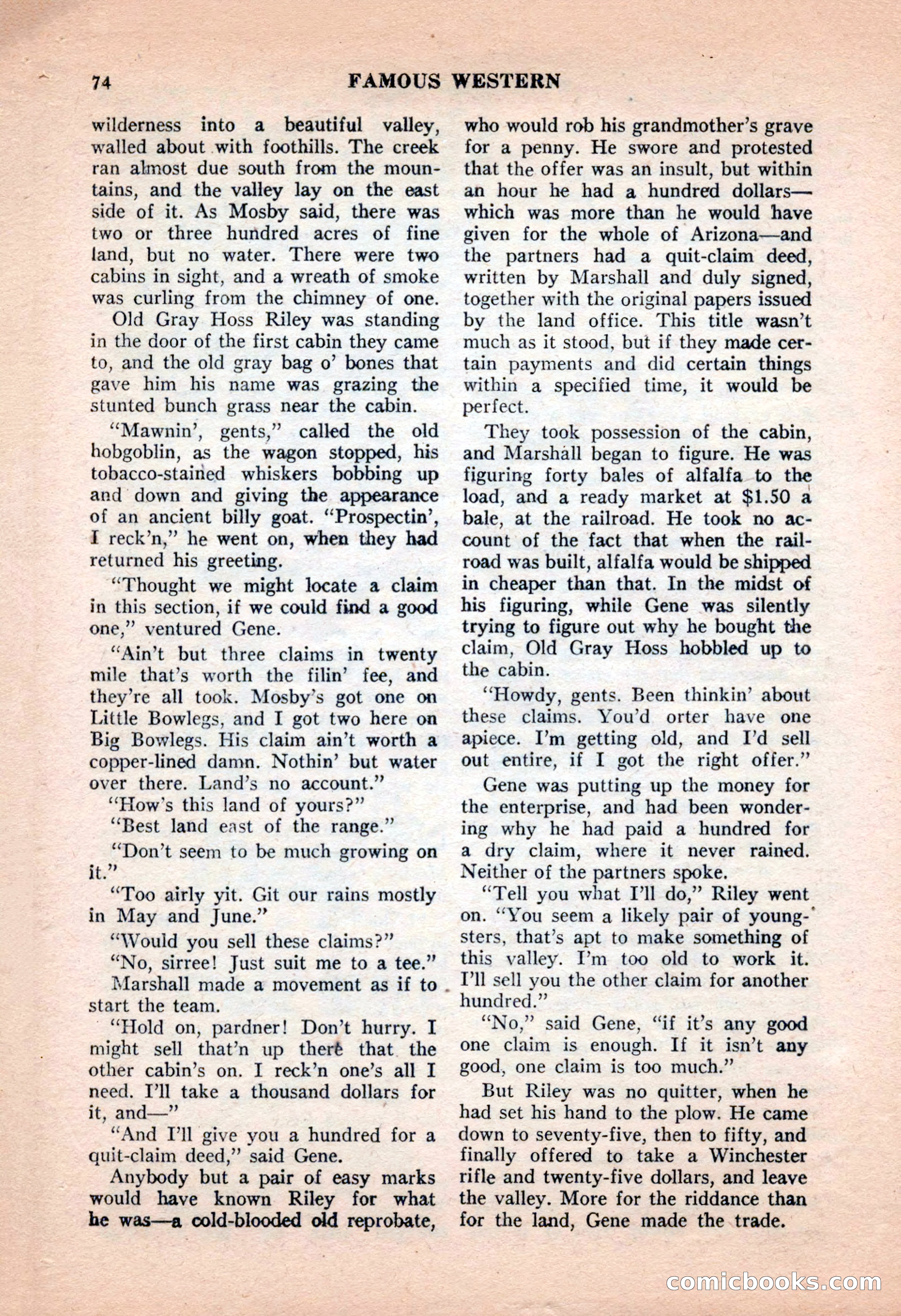 Famous Western, June 1955 — page 74 of 100