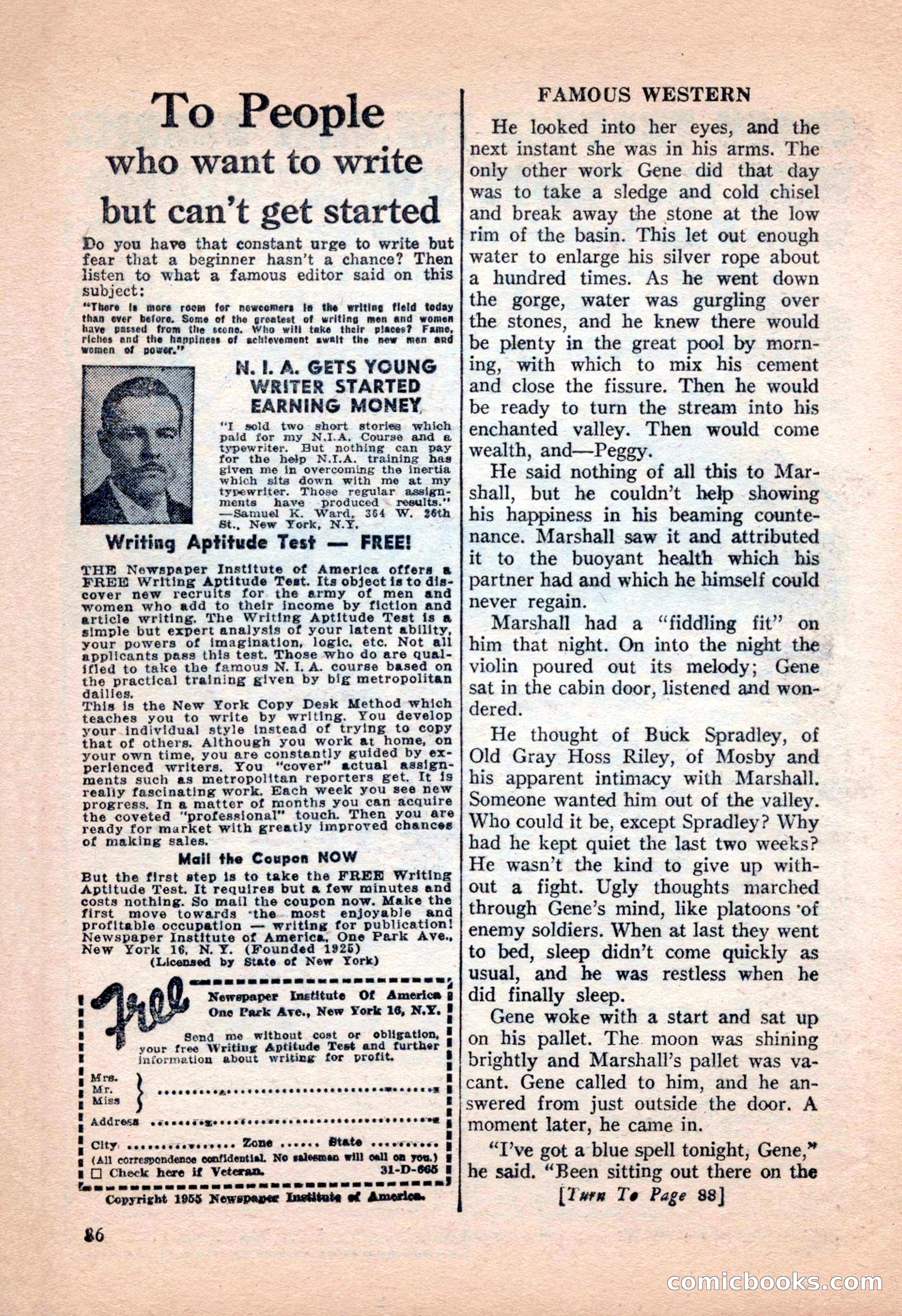 Famous Western, June 1955 — page 86 of 100