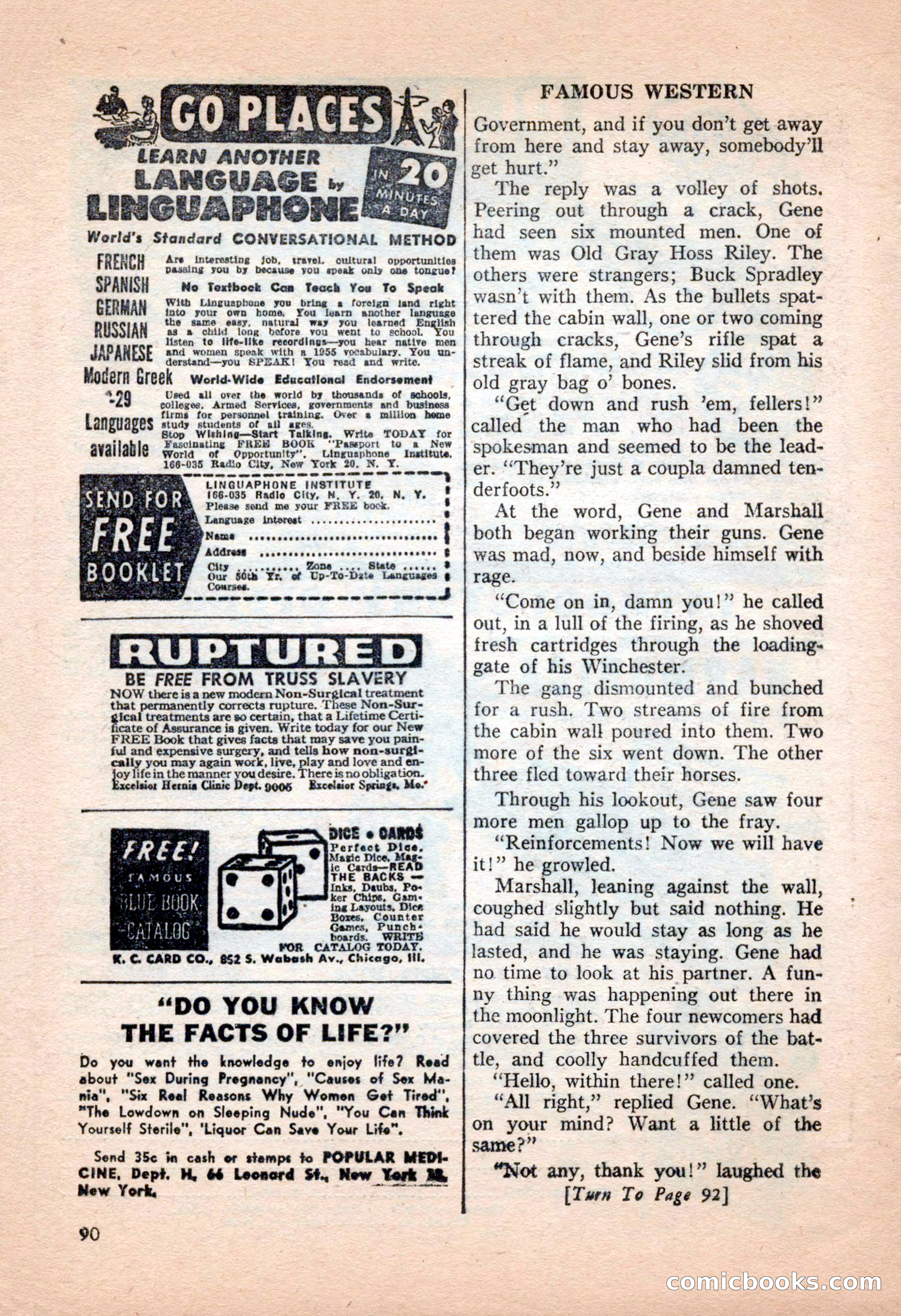 Famous Western, June 1955 — page 90 of 100