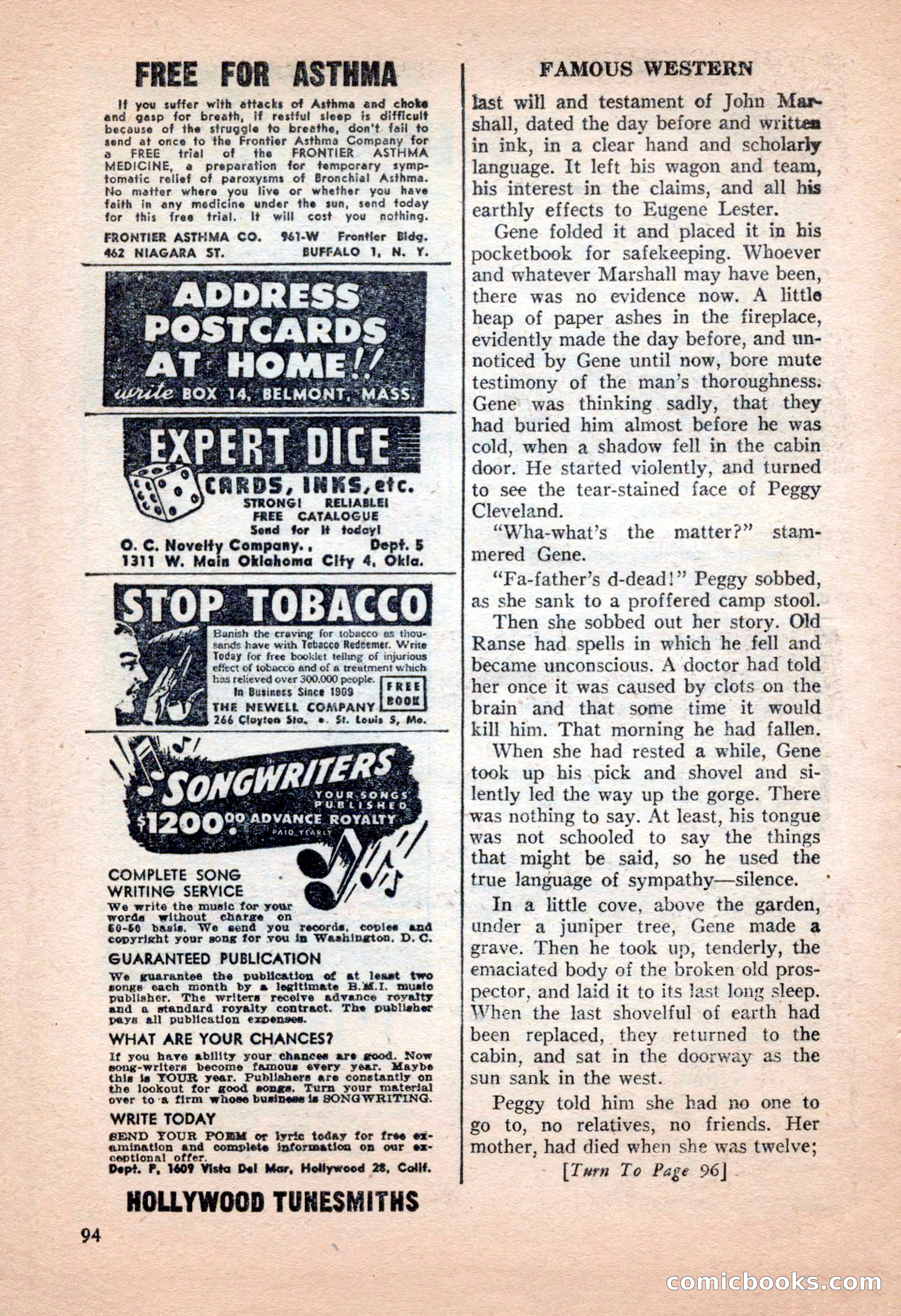 Famous Western, June 1955 — page 94 of 100