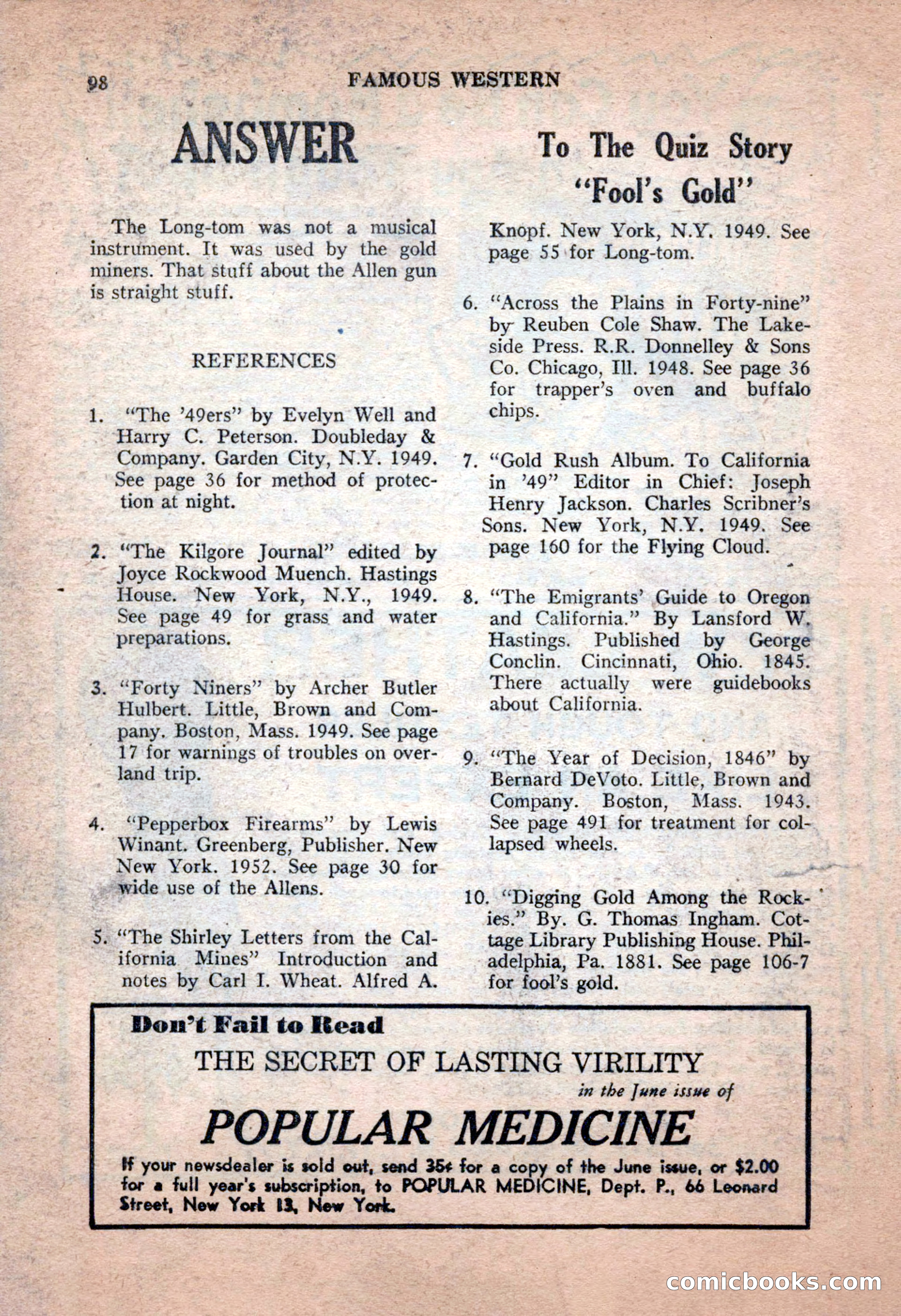 Famous Western, June 1955 — page 98 of 100