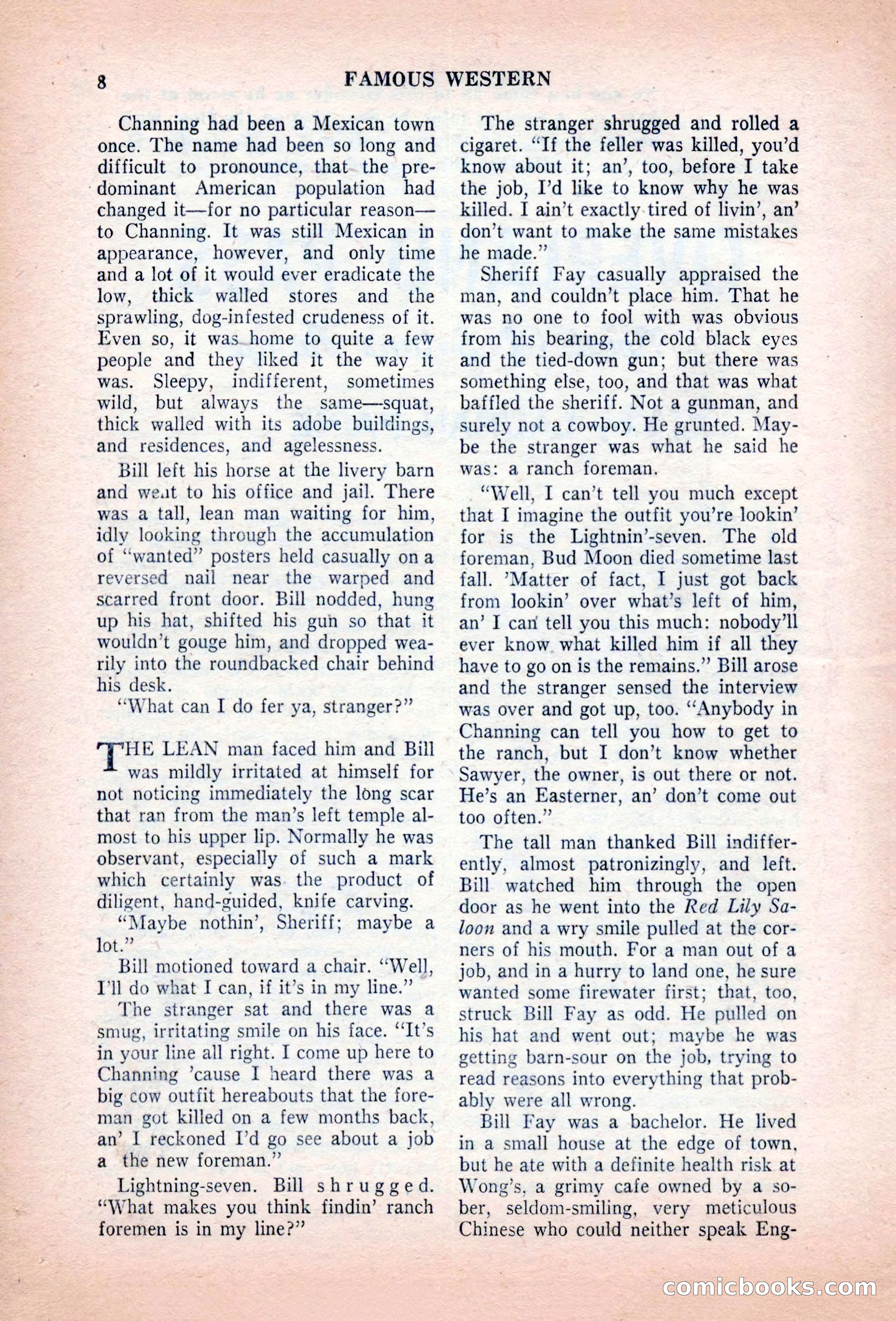 Famous Western, August 1955 — page 8 of 100