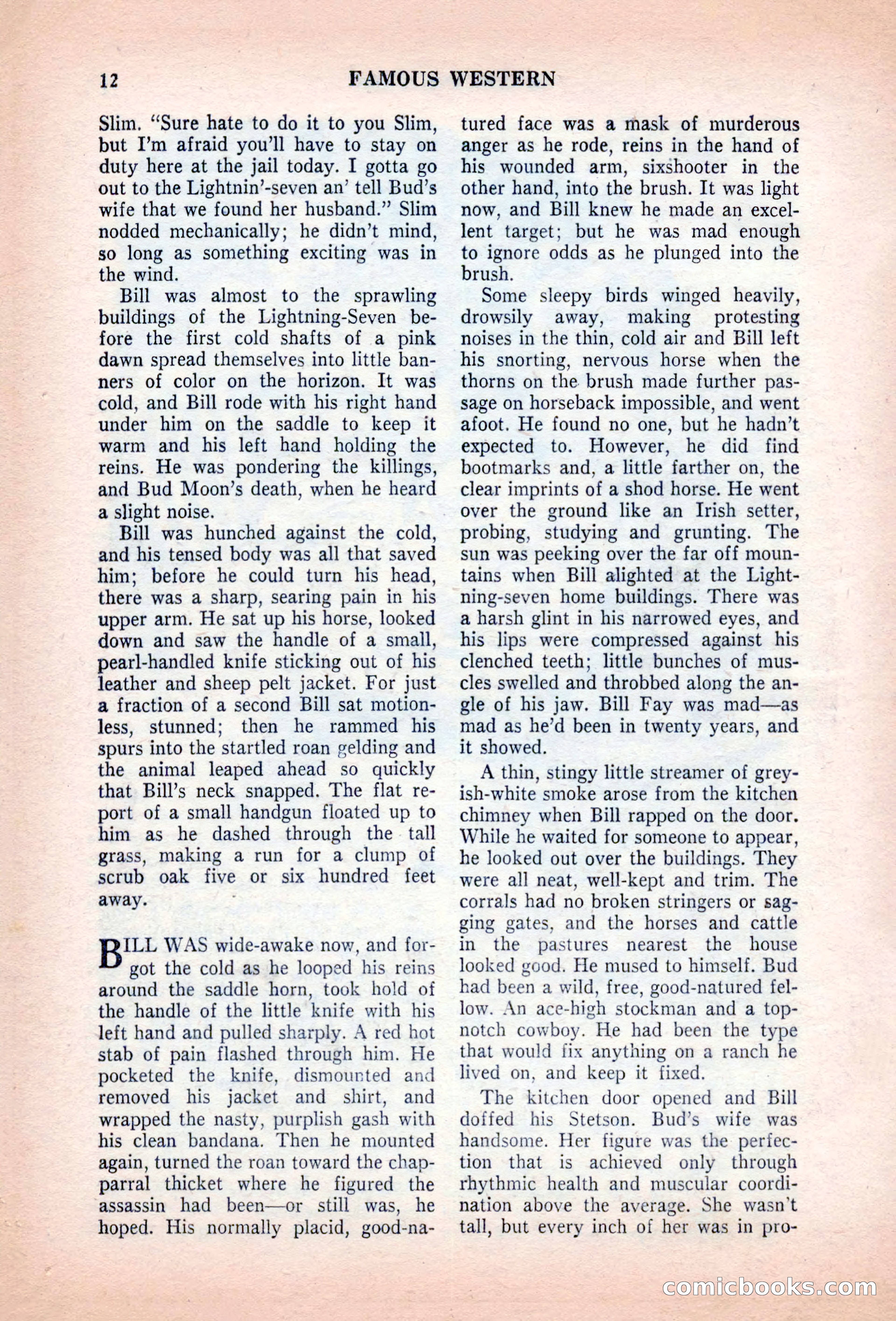 Famous Western, August 1955 — page 12 of 100