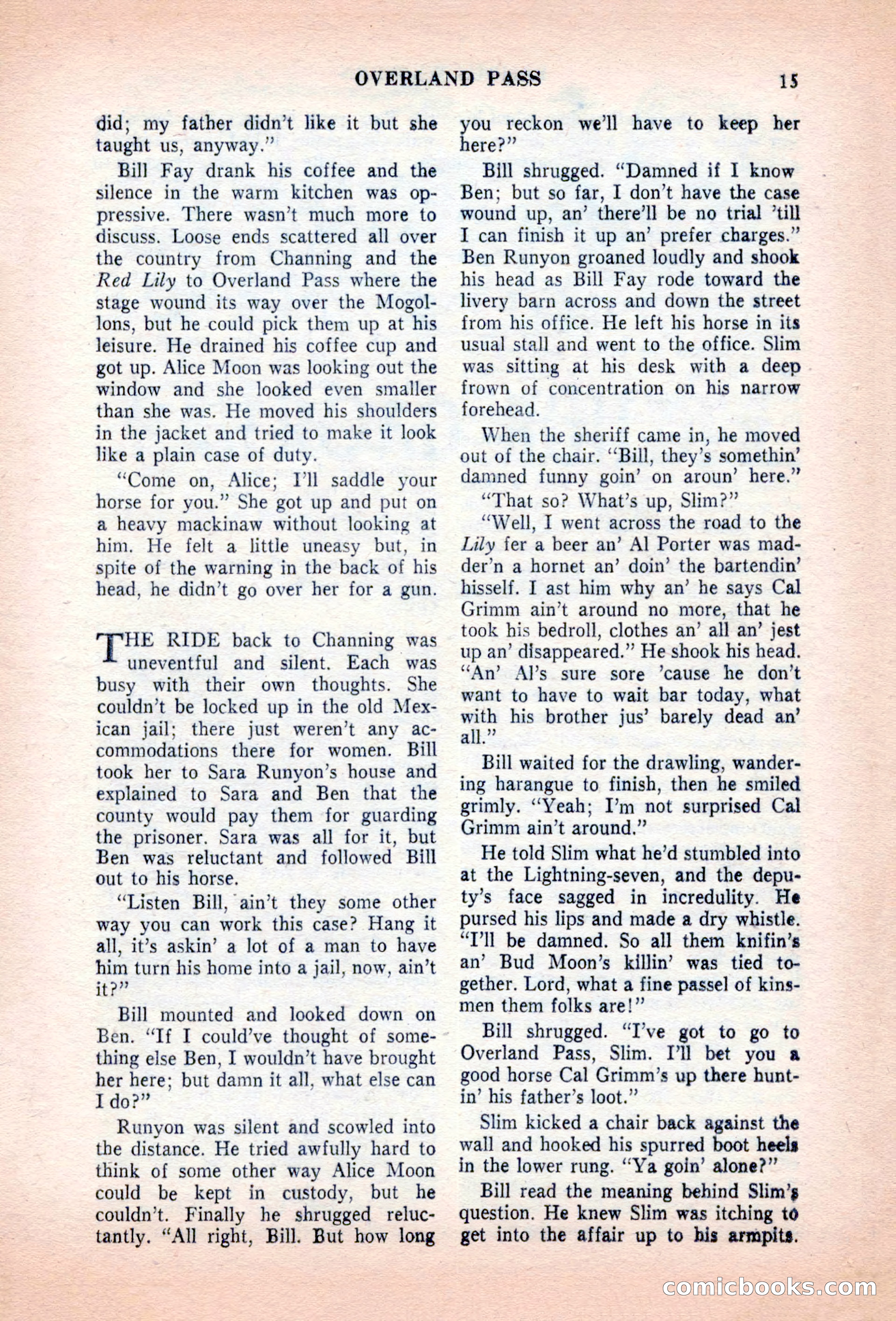 Famous Western, August 1955 — page 15 of 100