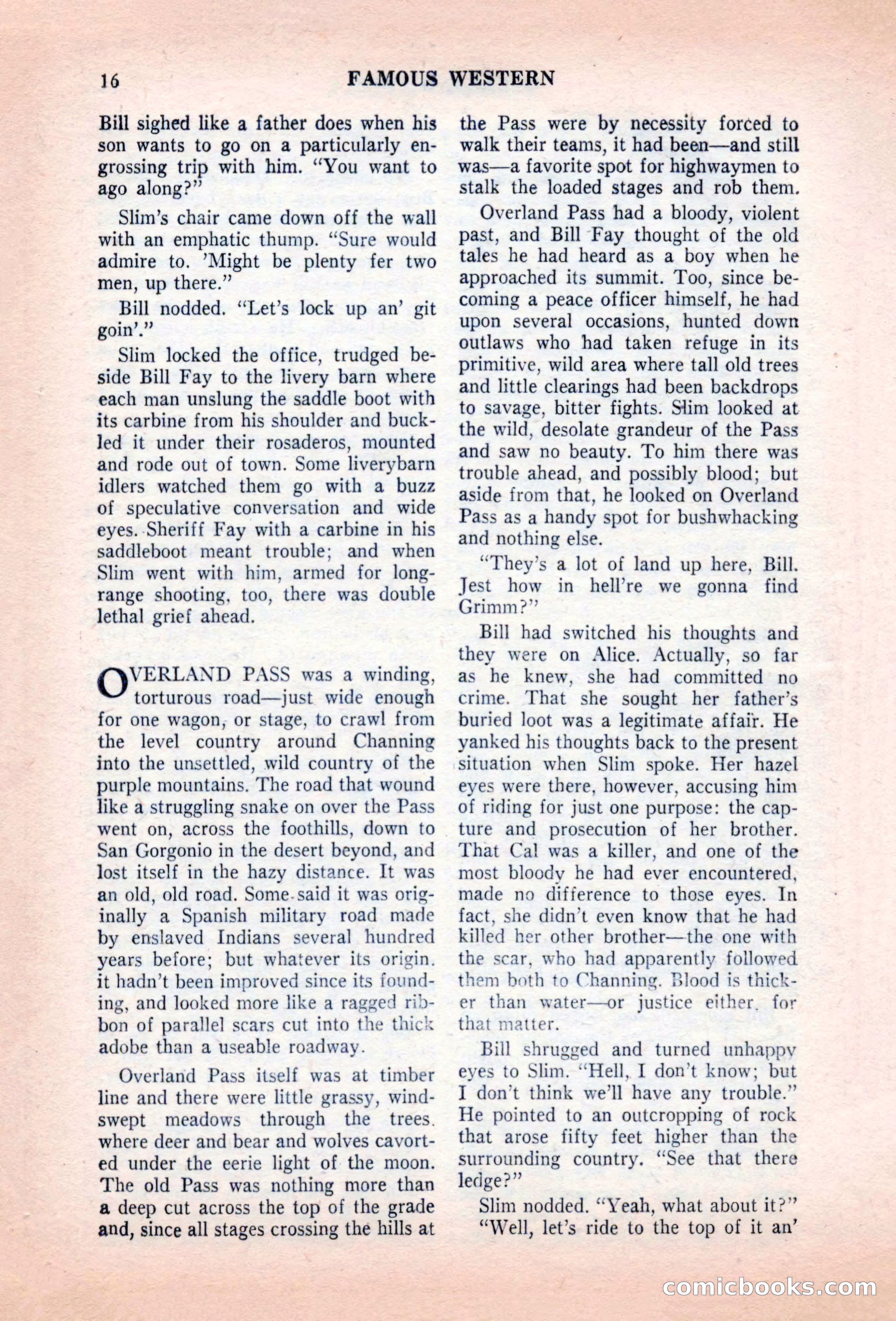Famous Western, August 1955 — page 16 of 100