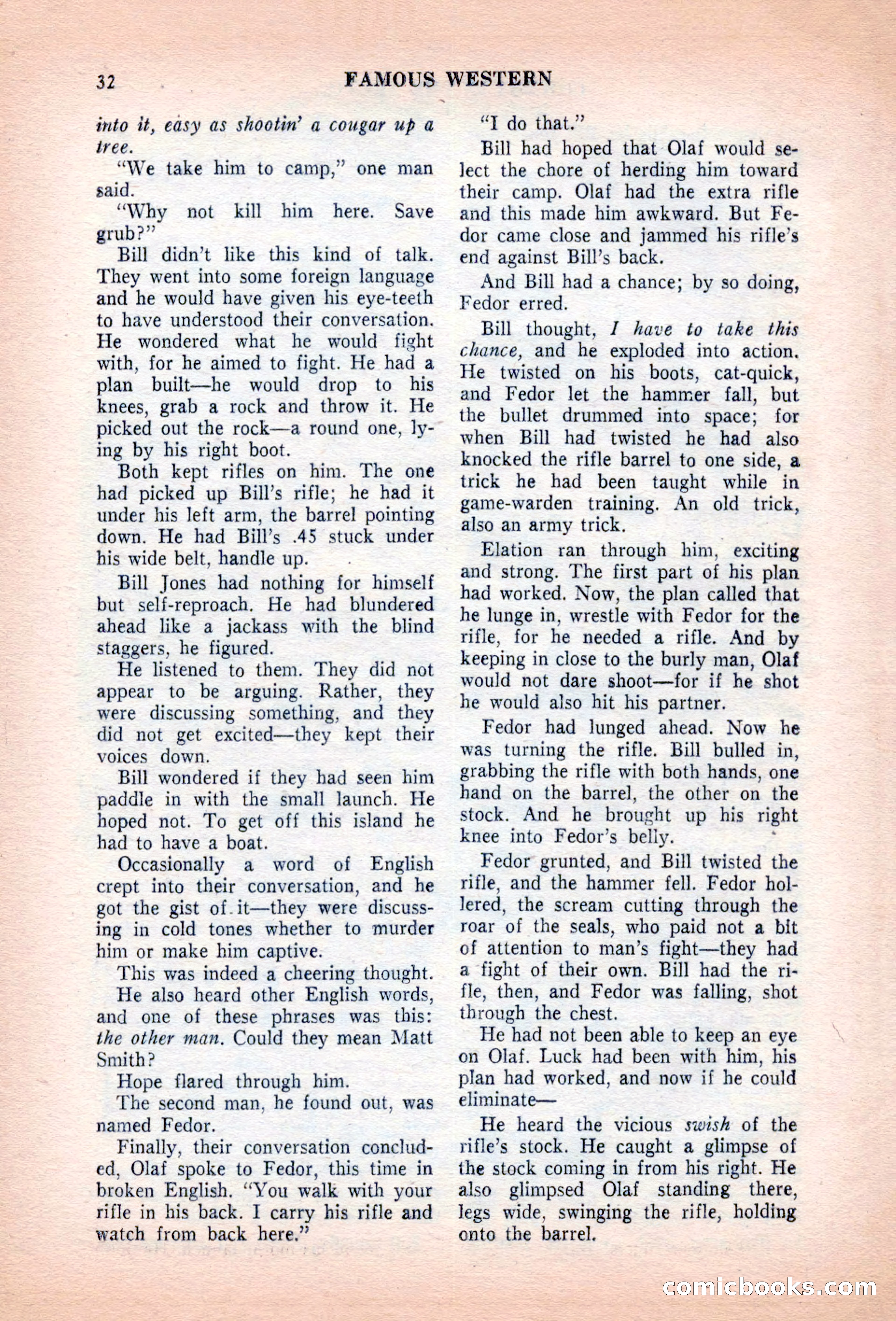 Famous Western, August 1955 — page 32 of 100
