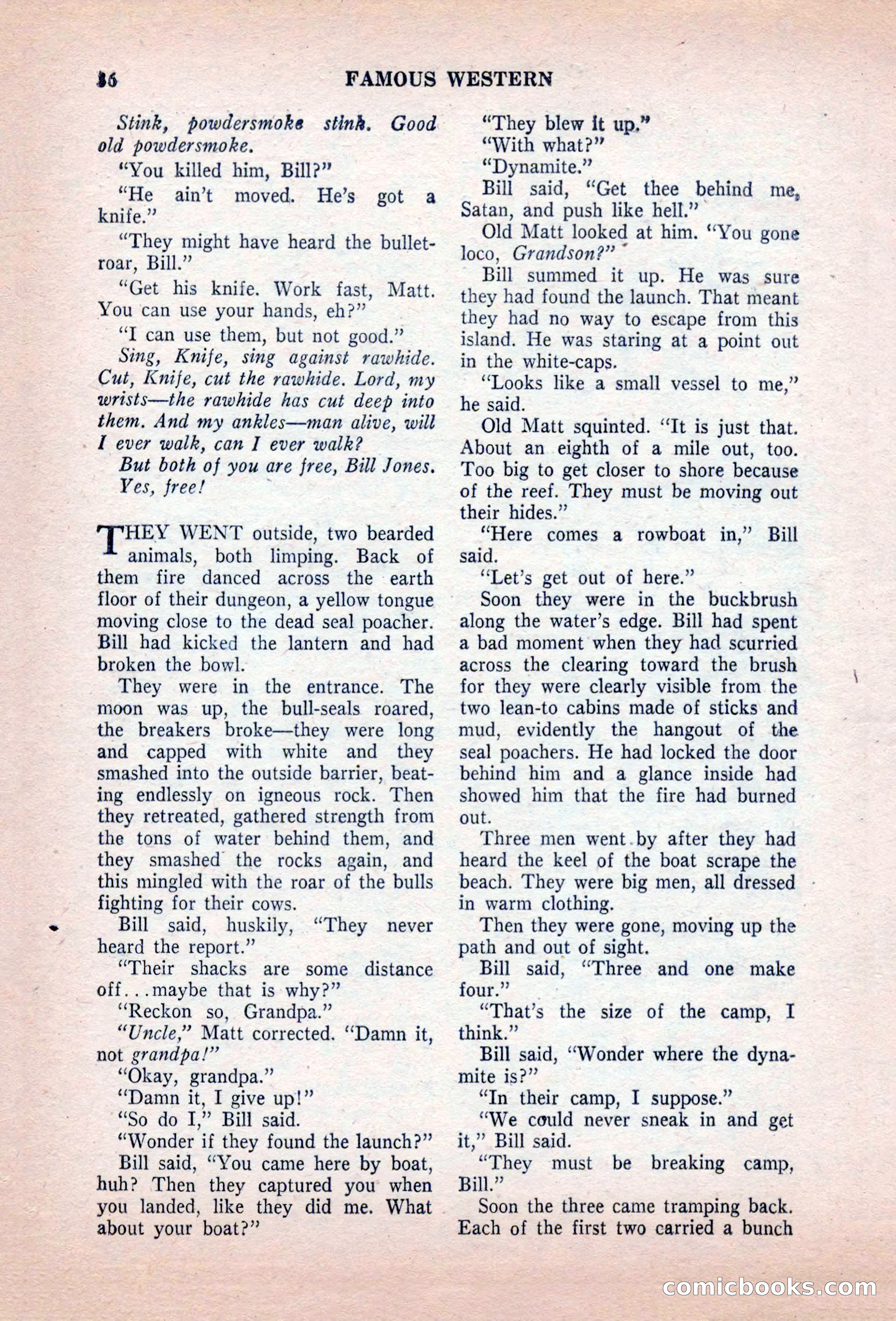 Famous Western, August 1955 — page 36 of 100